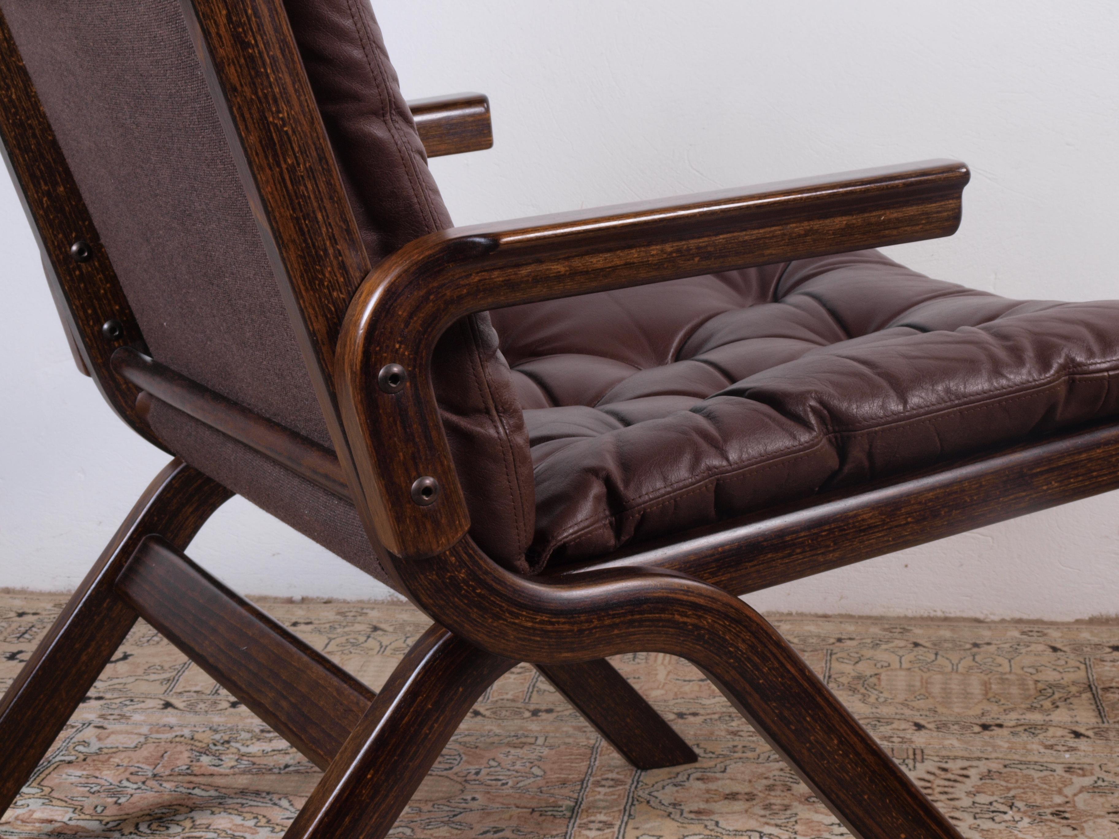 Danish Ekornes Norway, Leather folding chair 1960s