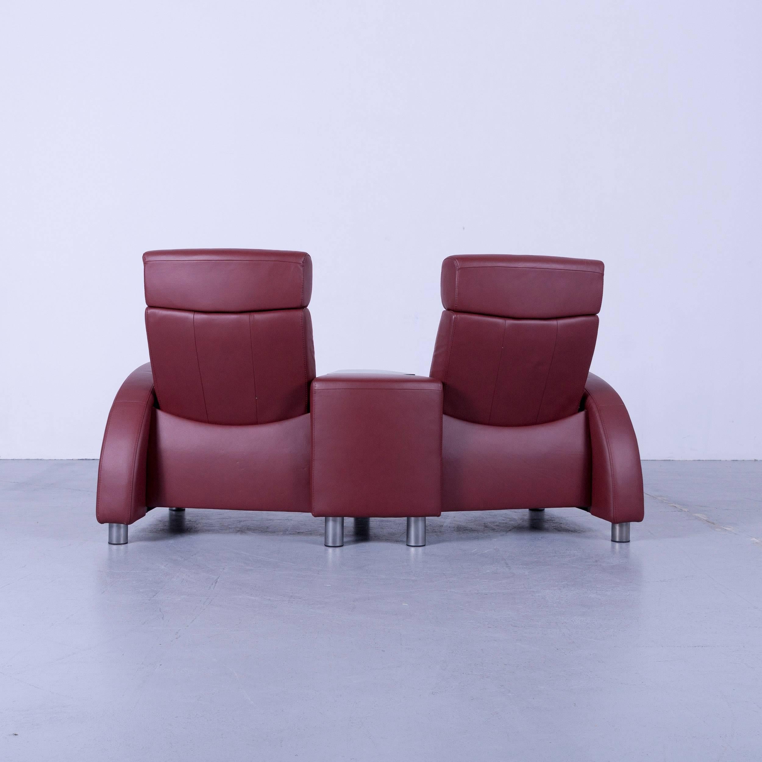 Ekornes Stressless Arion Leather Cinema-Sofa Red Recliner 2