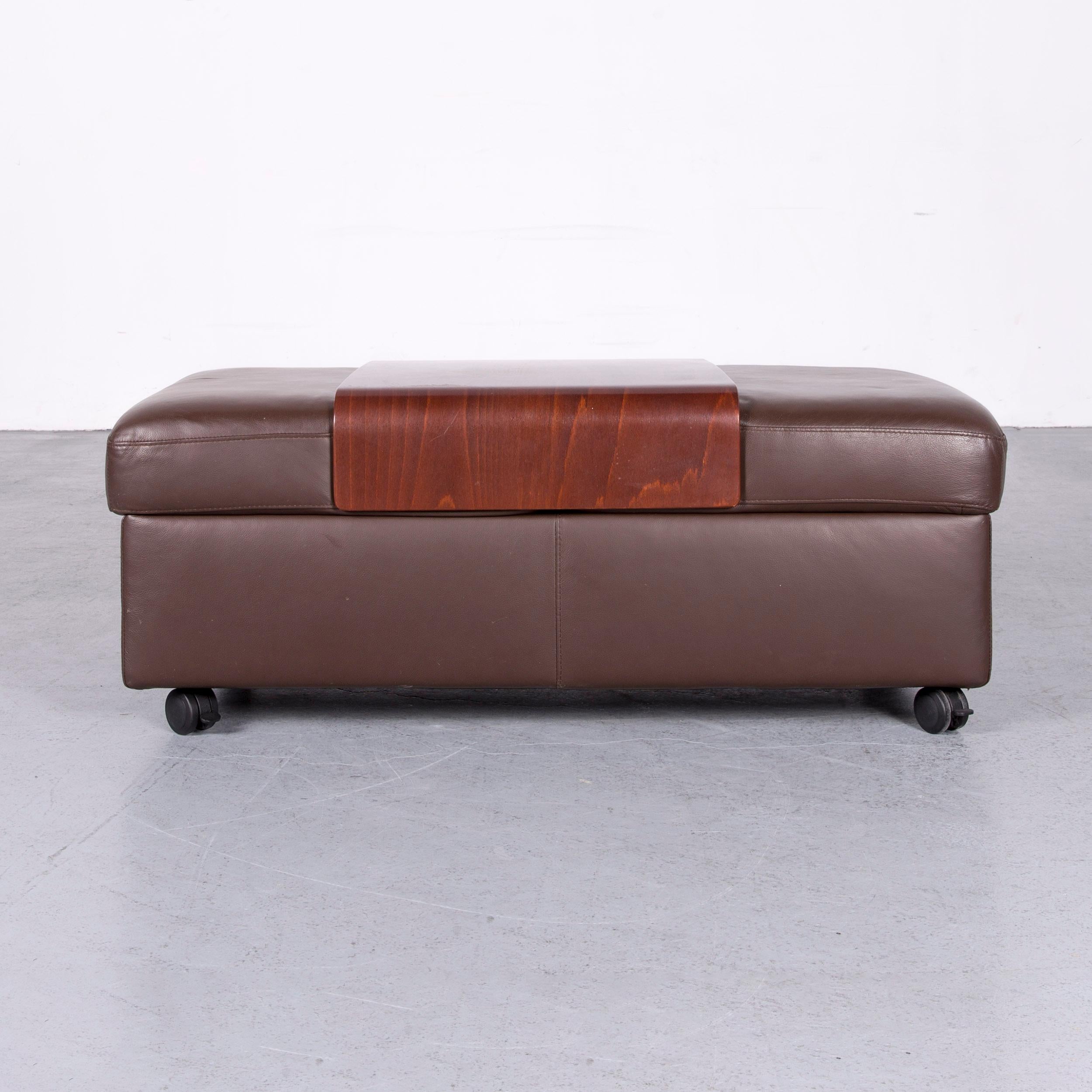 Ekornes Stressless Arion Sofa Footstool Set Brown Leather Four-Seat Couch 12