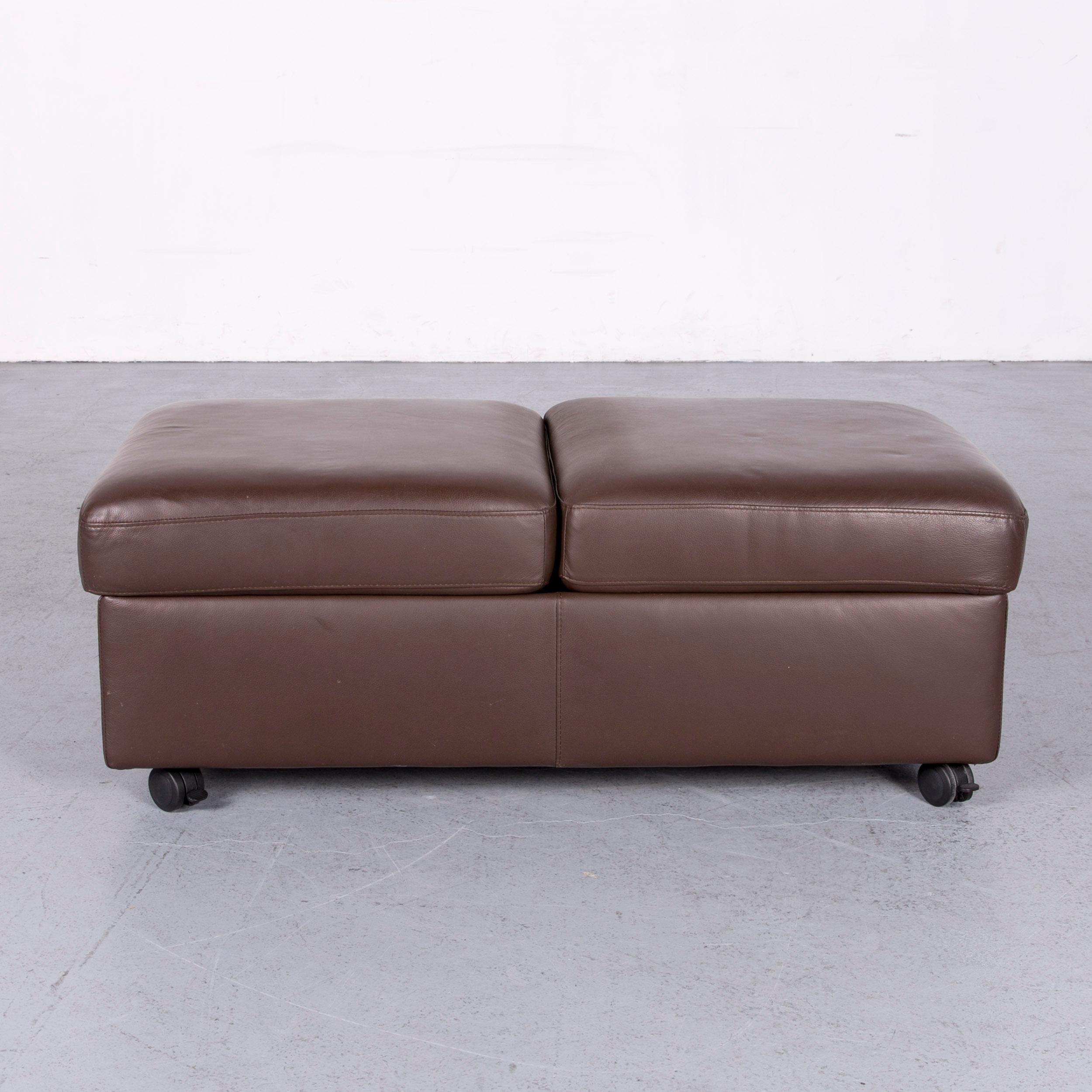 Ekornes Stressless Arion Sofa Footstool Set Brown Leather Four-Seat Couch 13