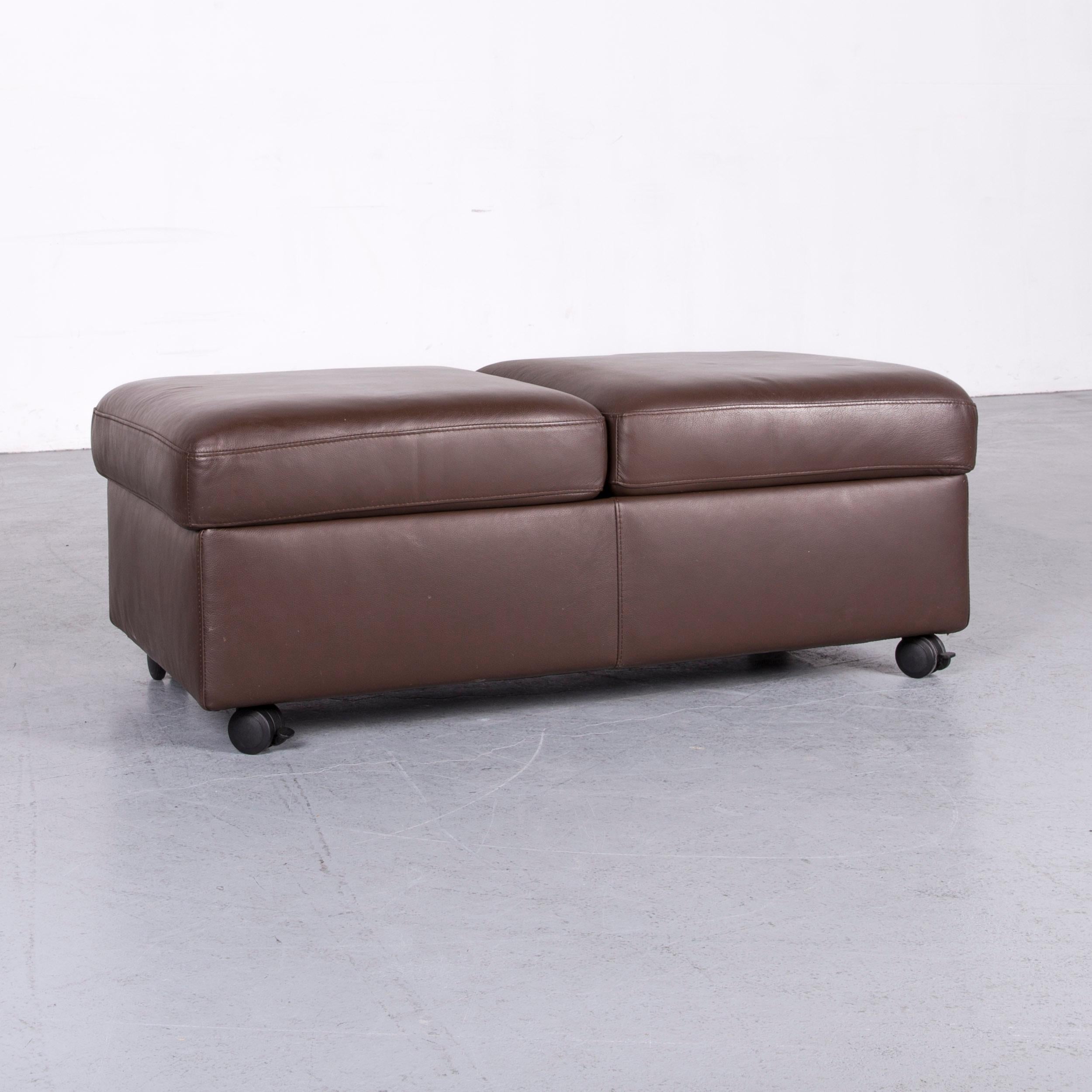 Ekornes Stressless Arion Sofa Footstool Set Brown Leather Four-Seat Couch 14