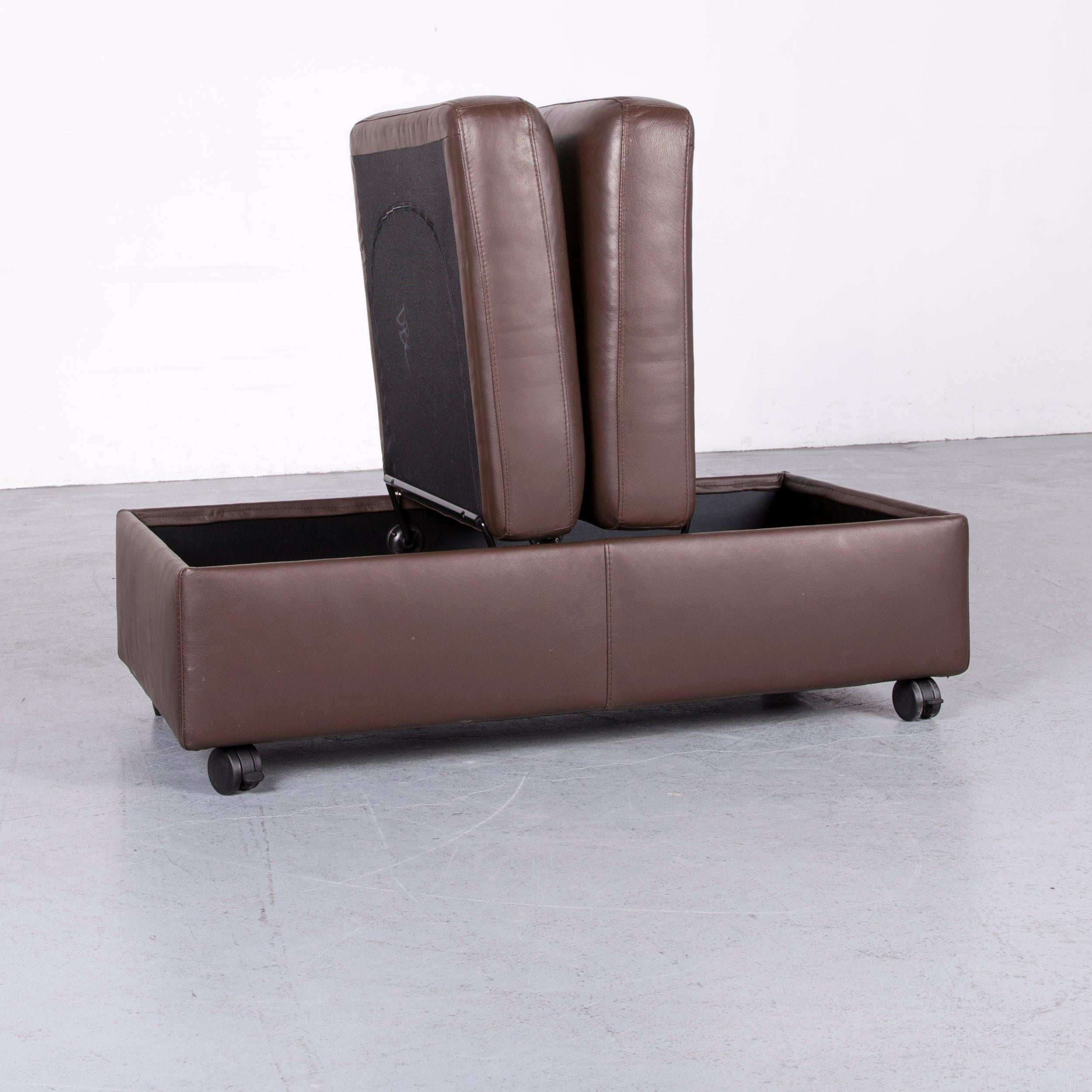 Ekornes Stressless Arion Sofa Footstool Set Brown Leather Four-Seat Couch 15