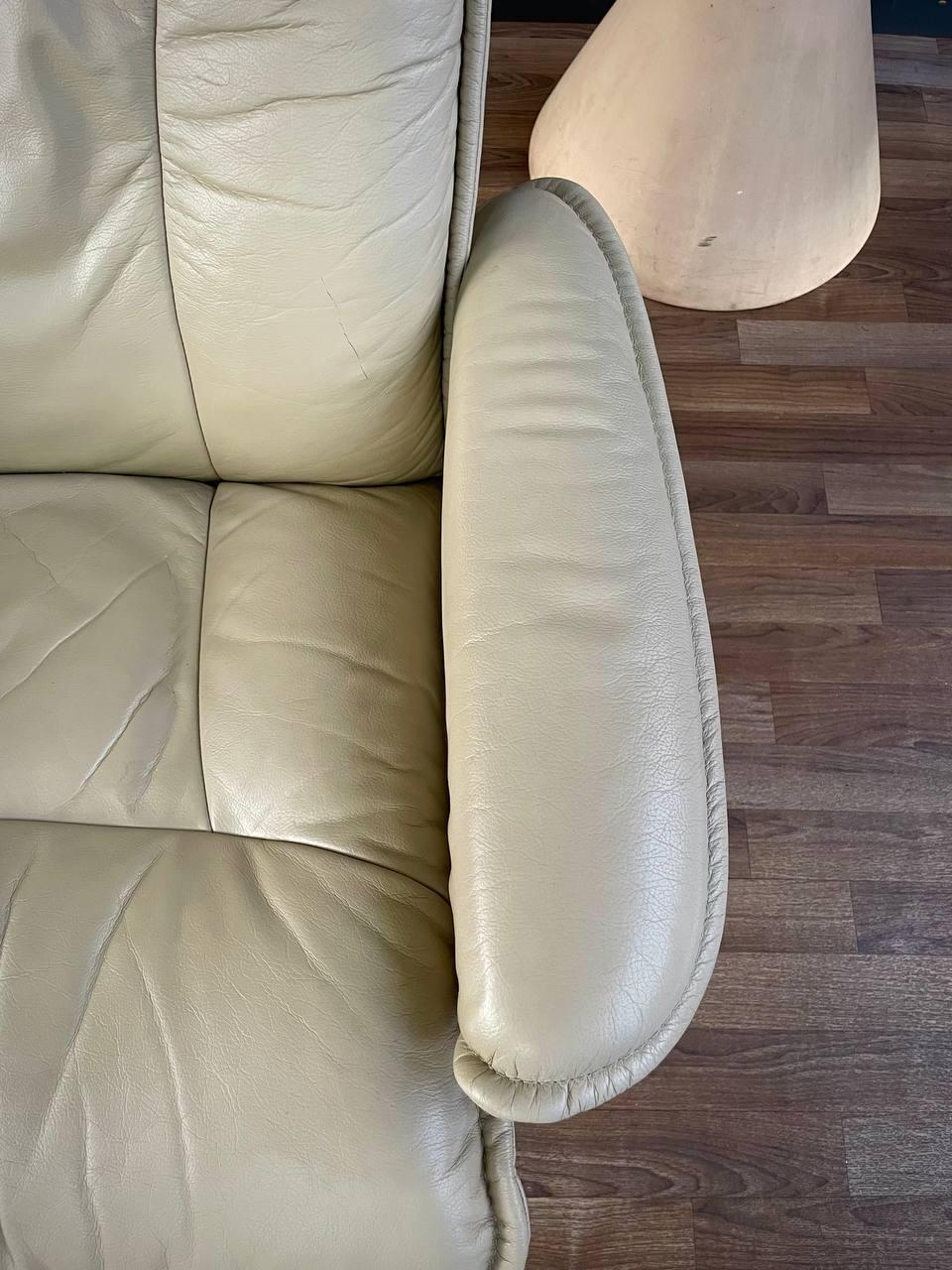 Ekornes Stressless Beige Leather Reclining Swivel Lounge Chair 3
