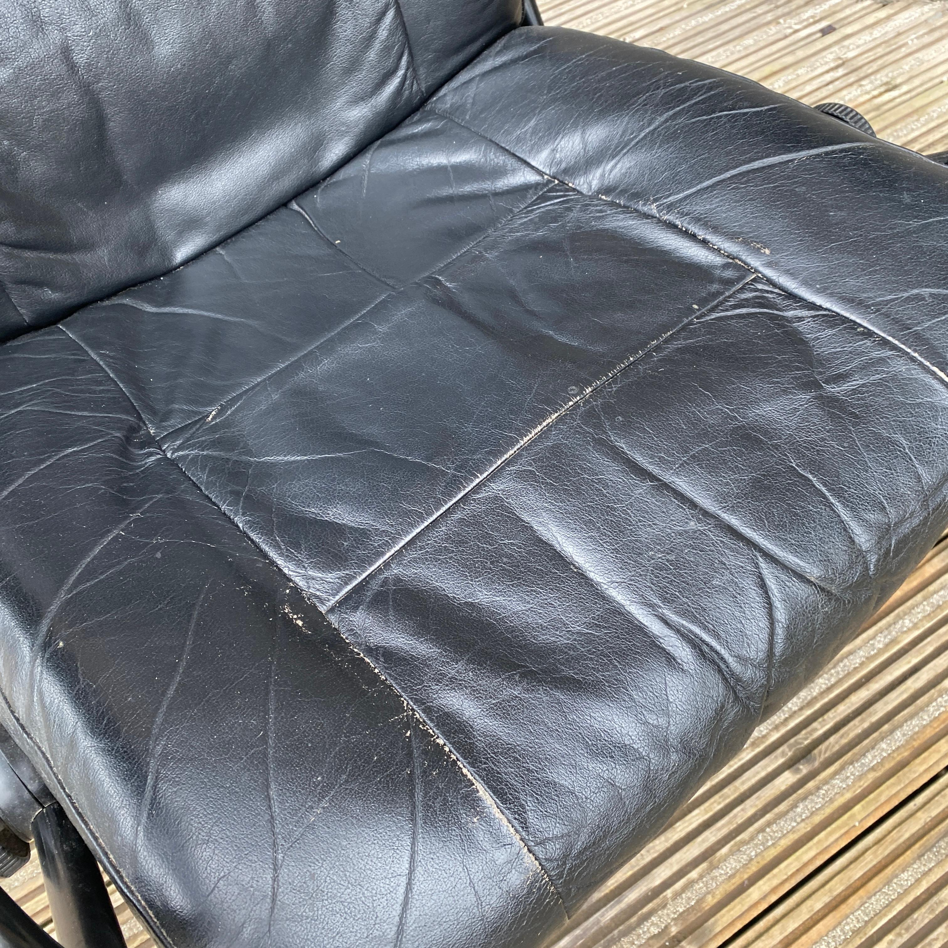 Ekornes Stressless Black Leather Swivel Reclining Lounge Chair Seat Arm Chair 3