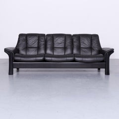 Ekornes Stressless Buckingham Leather Sofa Set Black Recliner