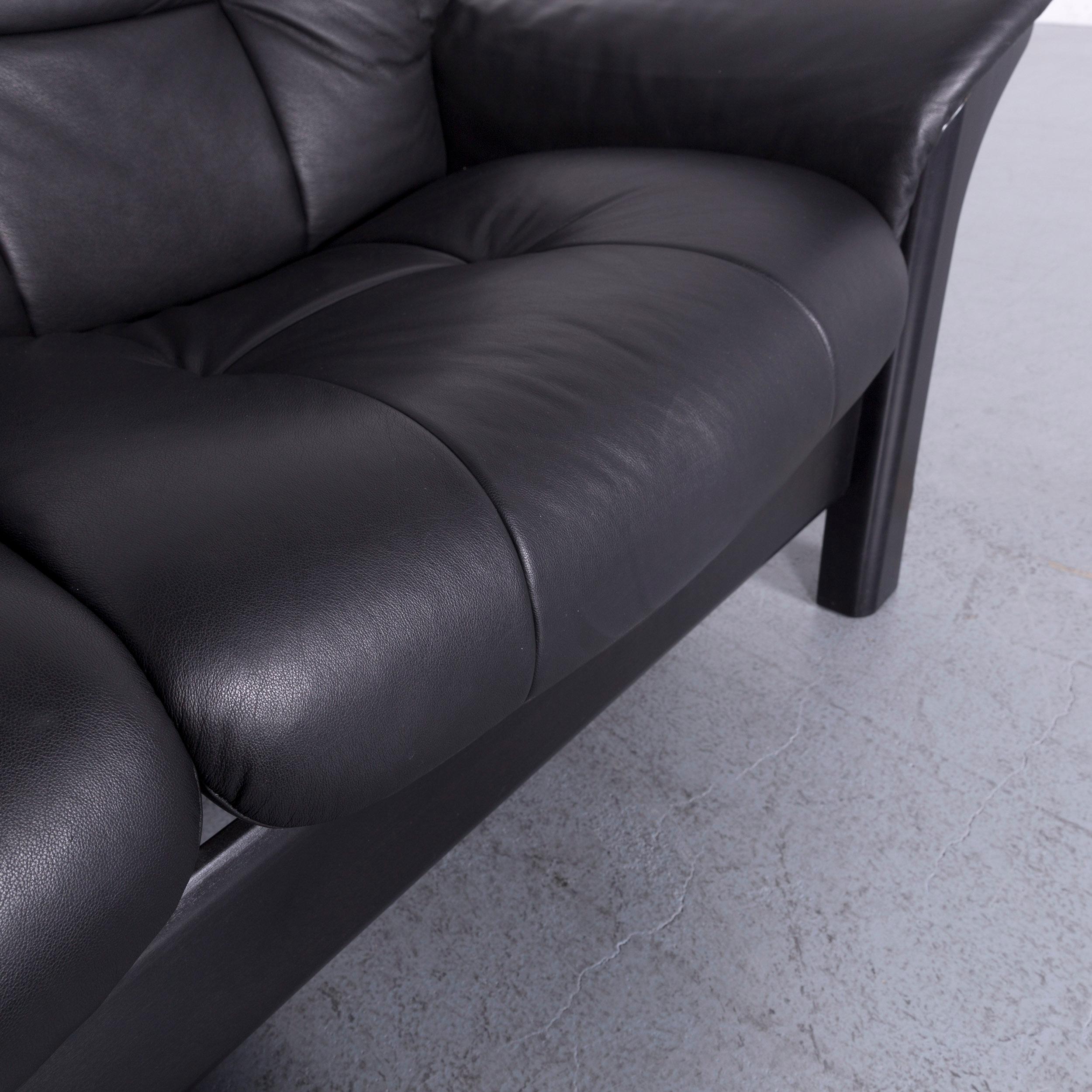 German Ekornes Stressless Buckingham Leather Sofa Set Black Recliner
