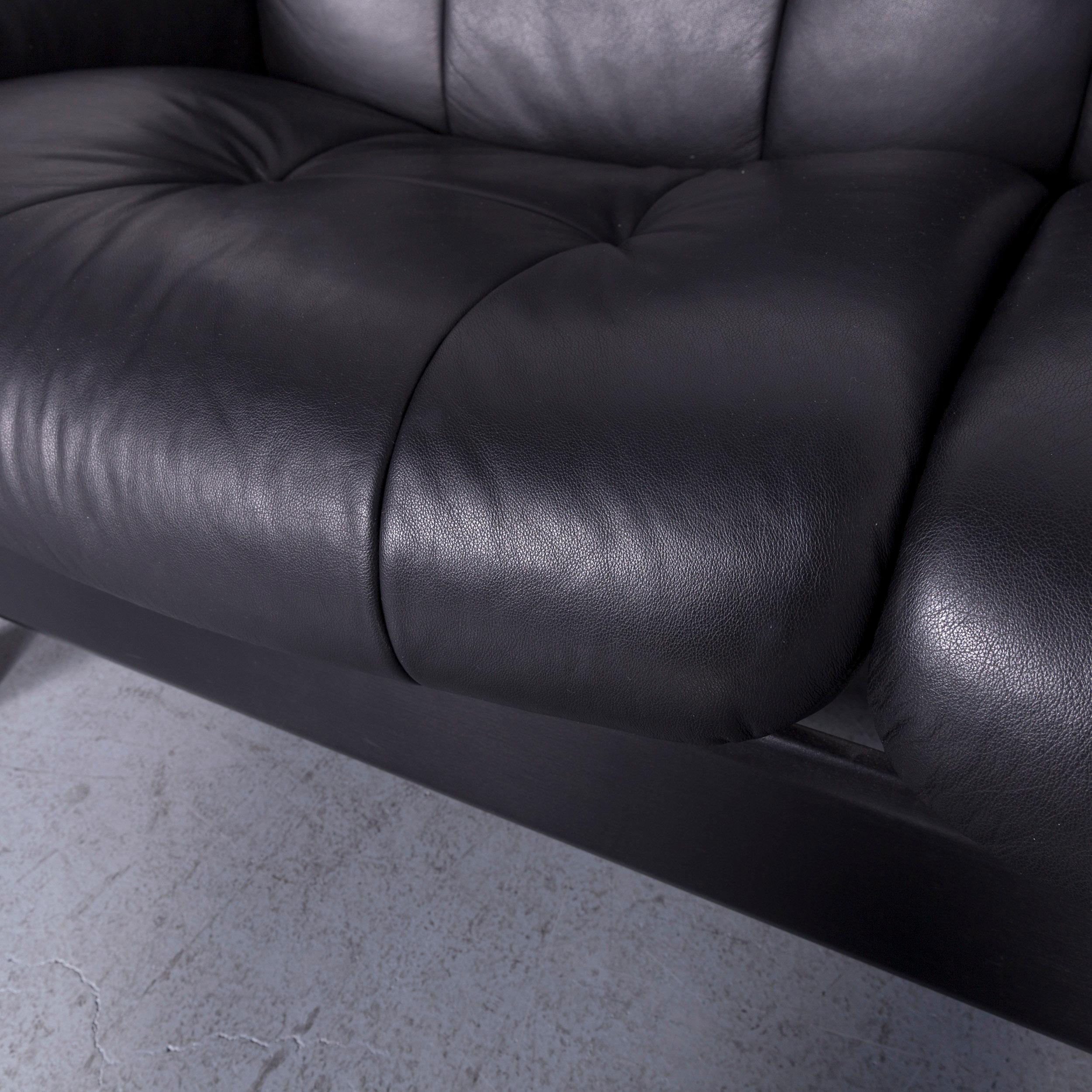 Ekornes Stressless Buckingham Leather Sofa Set Black Recliner In Good Condition In Cologne, DE