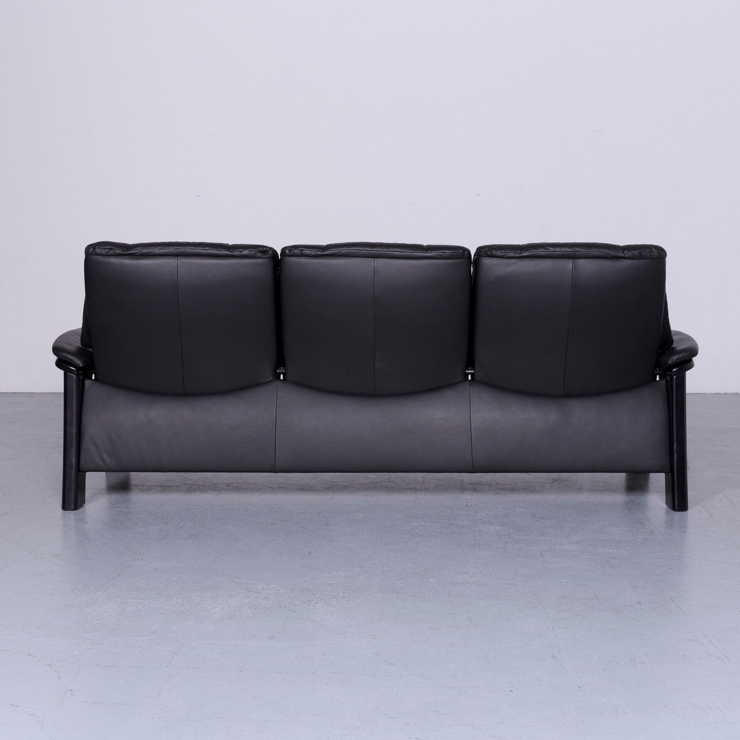 Ekornes Stressless Buckingham Leather Sofa Set Black Recliner 2