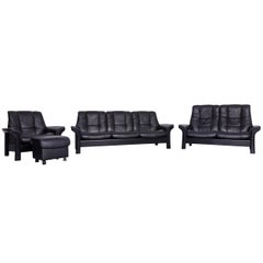 Ekornes Stressless Buckingham Leather Sofa Set Black Recliner