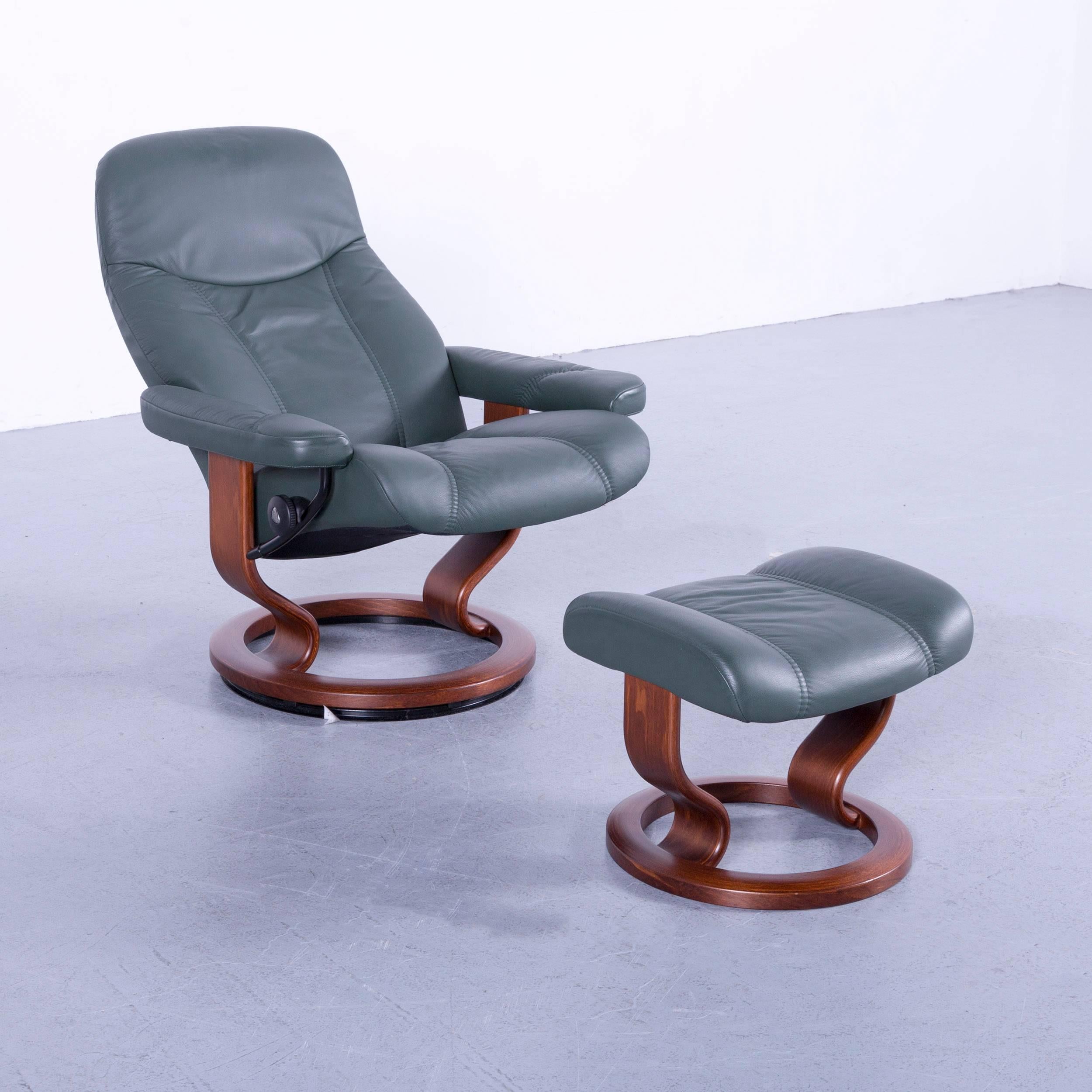 Nous vous présentons un fauteuil Ekornes Stressless consul armchair set green leather modern recliner chair 

















 