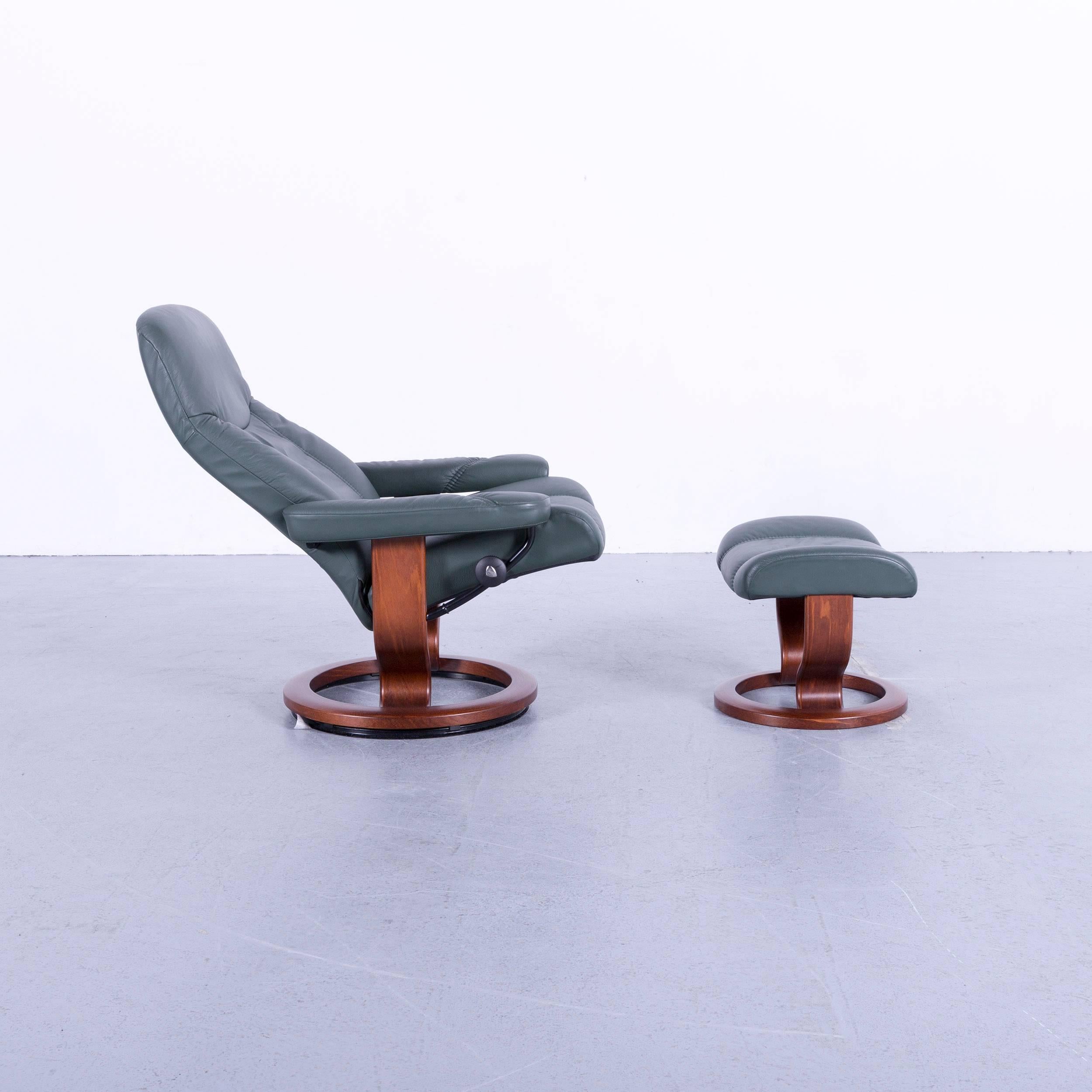 Cuir Ekornes Stressless Consul Armchair Set Green Leather Modern Recliner Chair