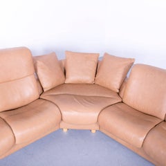 Ekornes Stressless Corner Sofa and Stool Brown Leather Relax Function Couch
