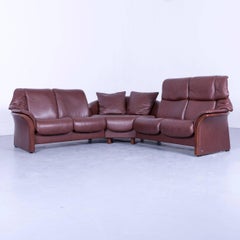 Ekornes Stressless Corner Sofa Mocca Brown Leather with Recliner Functions