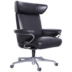 Ekornes Stressless Designer Armchair Black Leather Modern Recliner Chair
