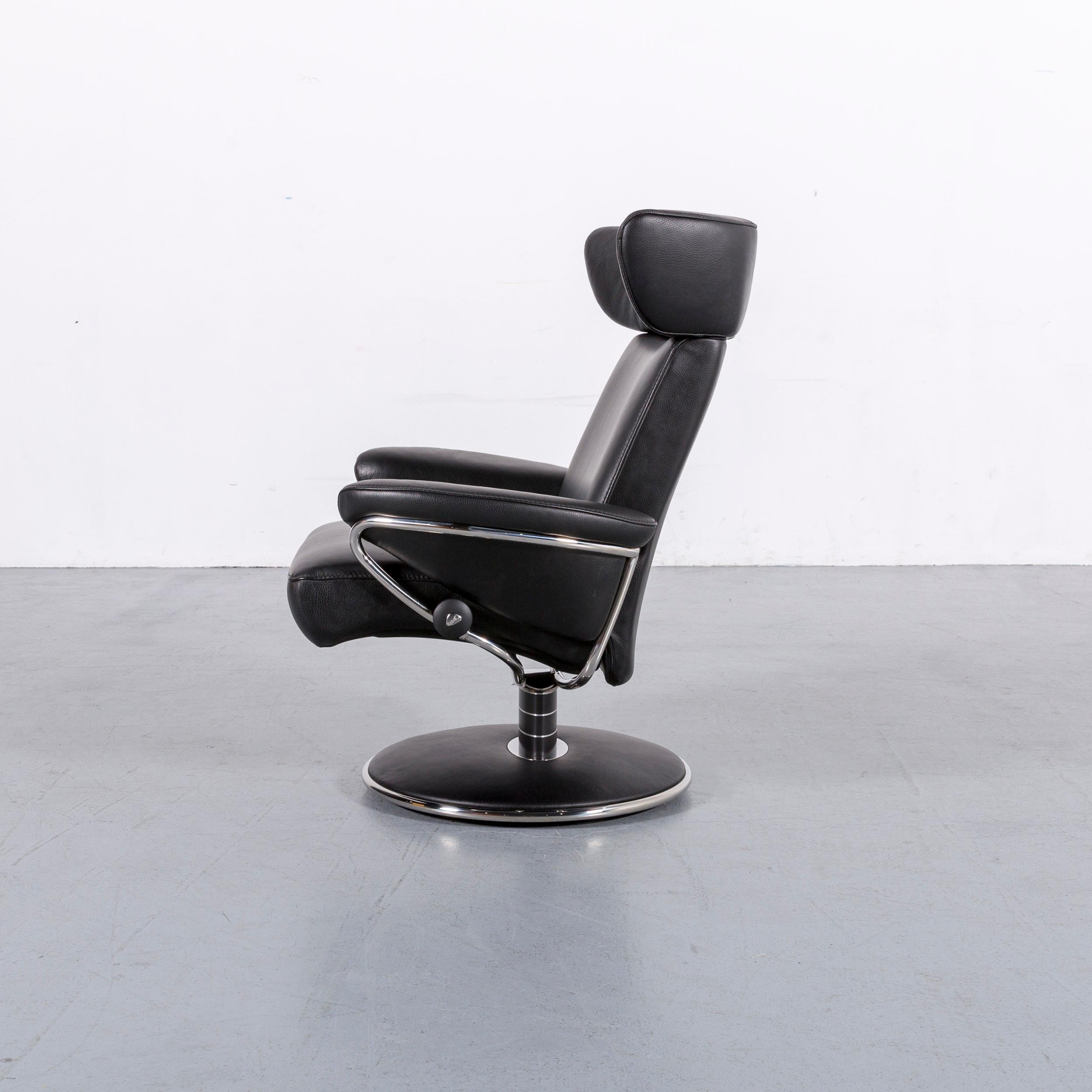 Fauteuil de bureau en cuir noir Stressless Jazz Designer de Ekornes 6