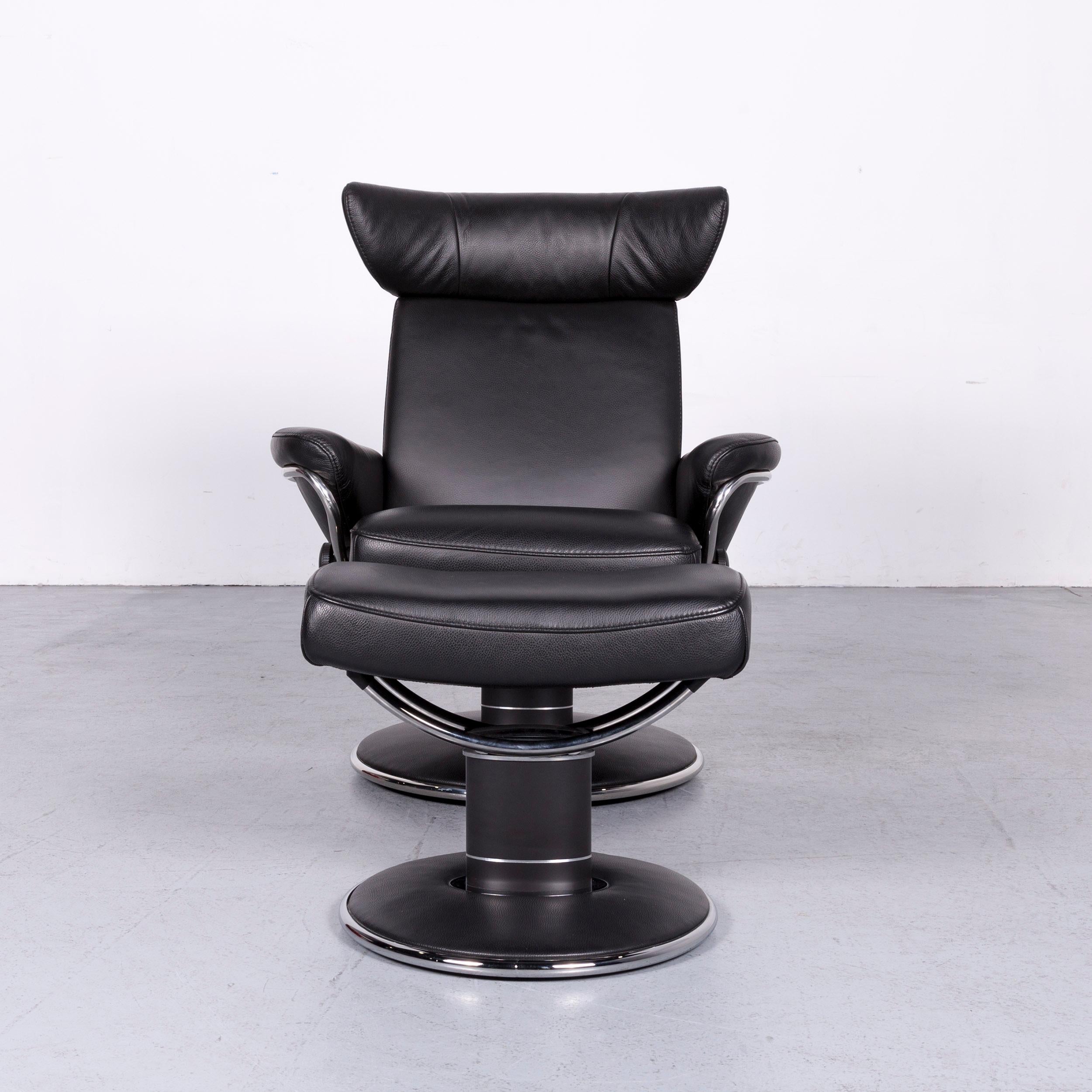 Fauteuil de bureau en cuir noir Stressless Jazz Designer de Ekornes 7