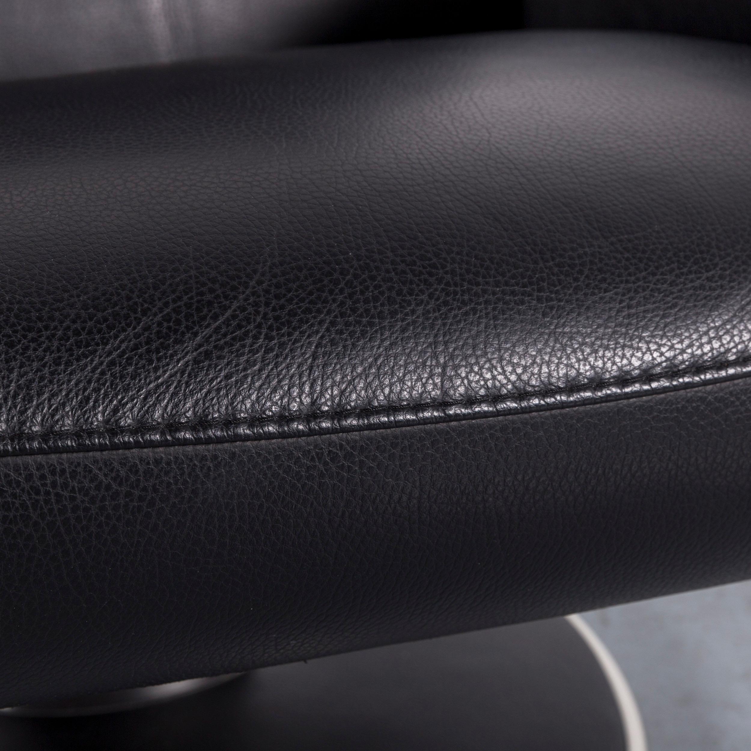 Suédois Fauteuil de bureau en cuir noir Stressless Jazz Designer de Ekornes