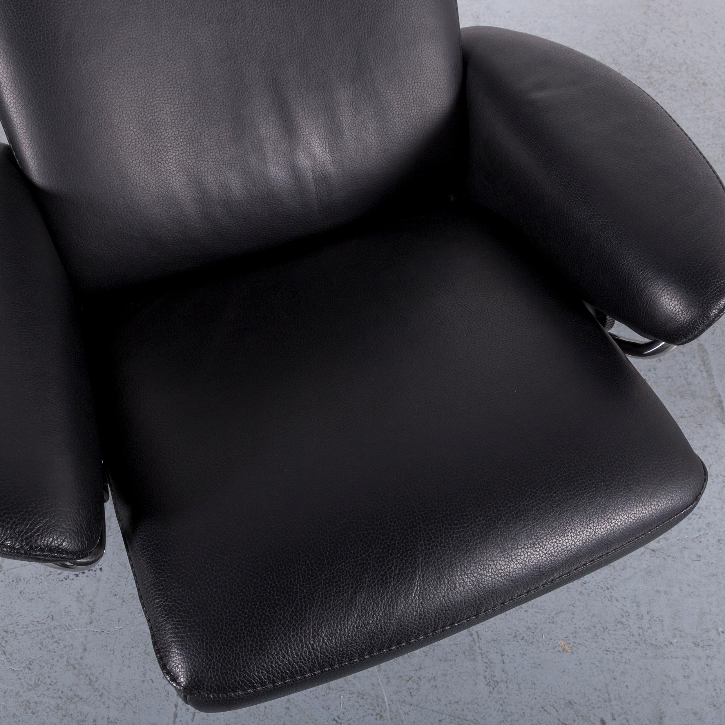 Fauteuil de bureau en cuir noir Stressless Jazz Designer de Ekornes Excellent état à Cologne, DE