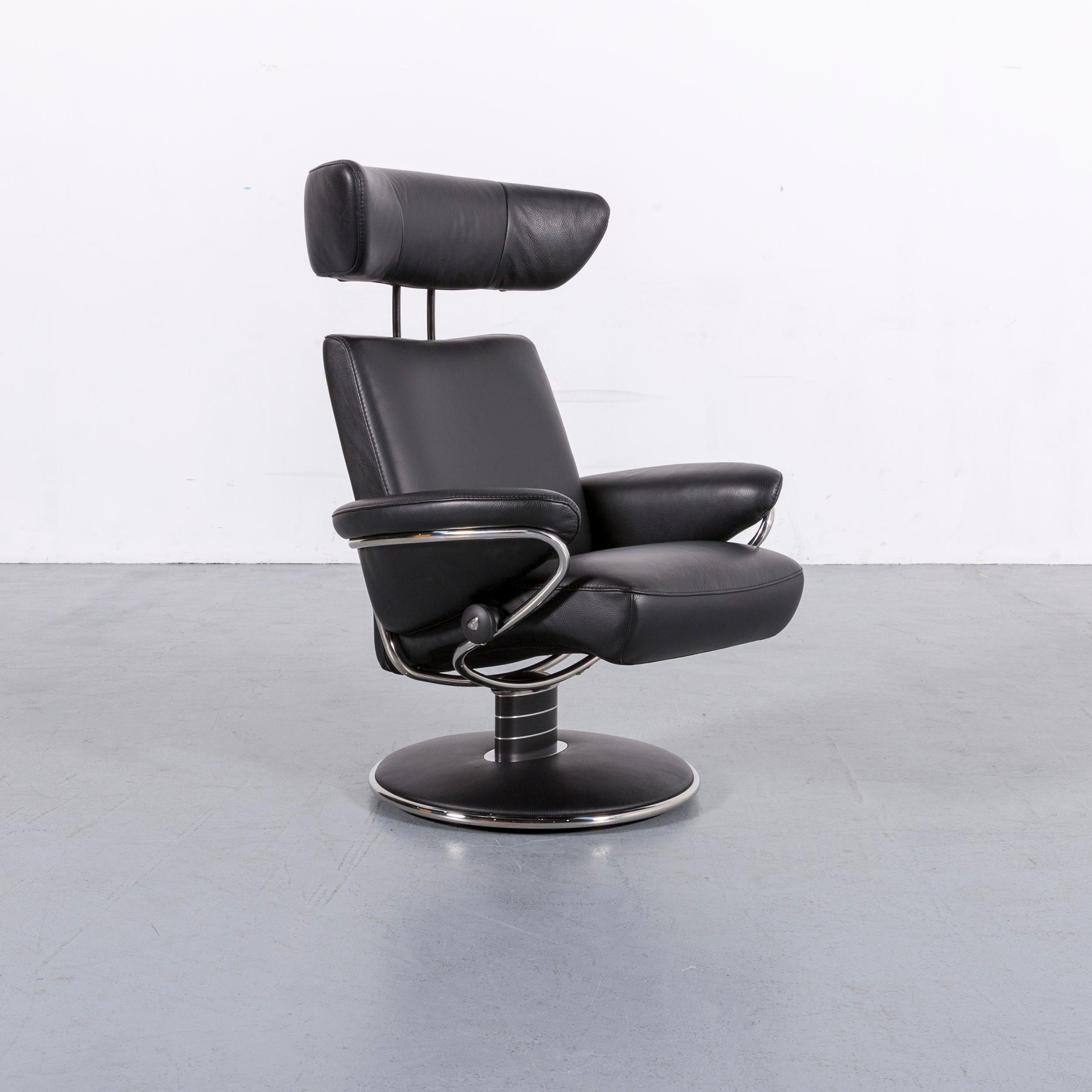 Cuir Fauteuil de bureau en cuir noir Stressless Jazz Designer de Ekornes