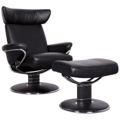 Ekornes Stressless Jazz Designer Leather Office Chair Black