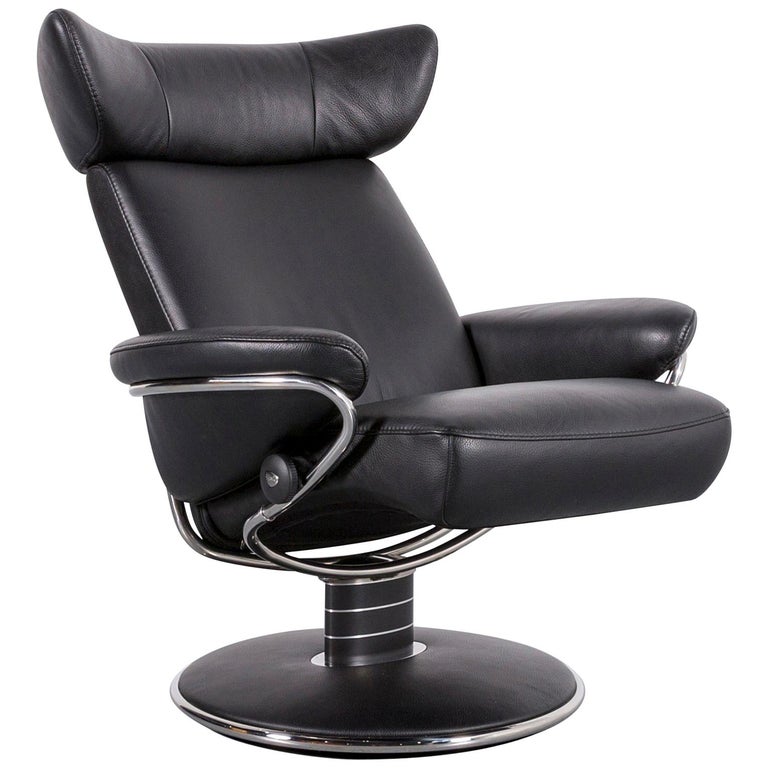 Ekornes Stressless Jazz Designer Leather Office Chair Black at 1stDibs