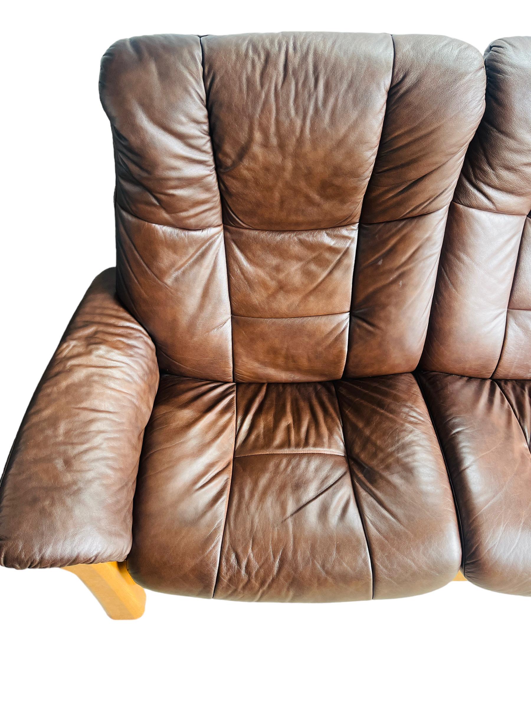 Norwegian Ekornes Stressless Leather Sofa 