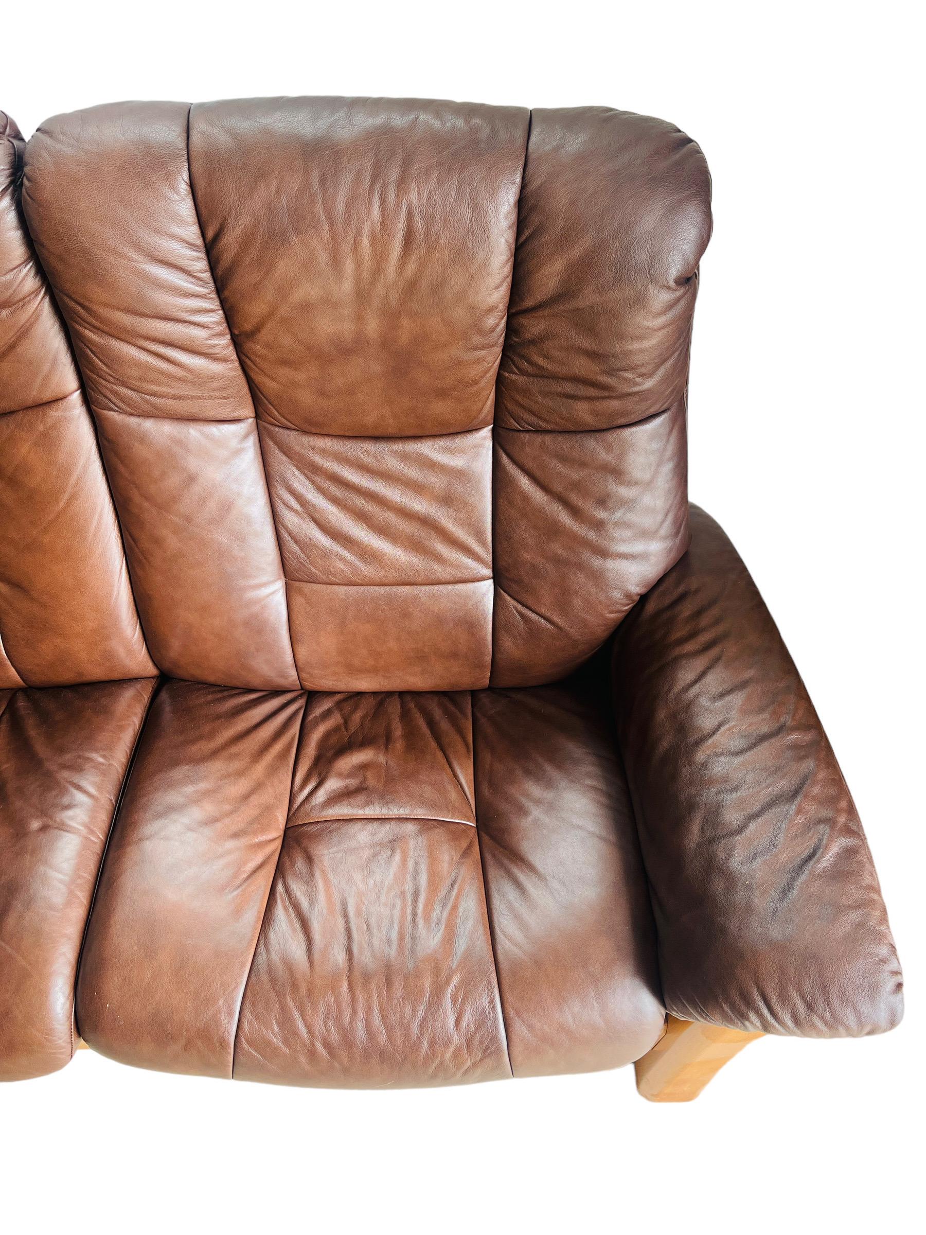 Contemporary Ekornes Stressless Leather Sofa 