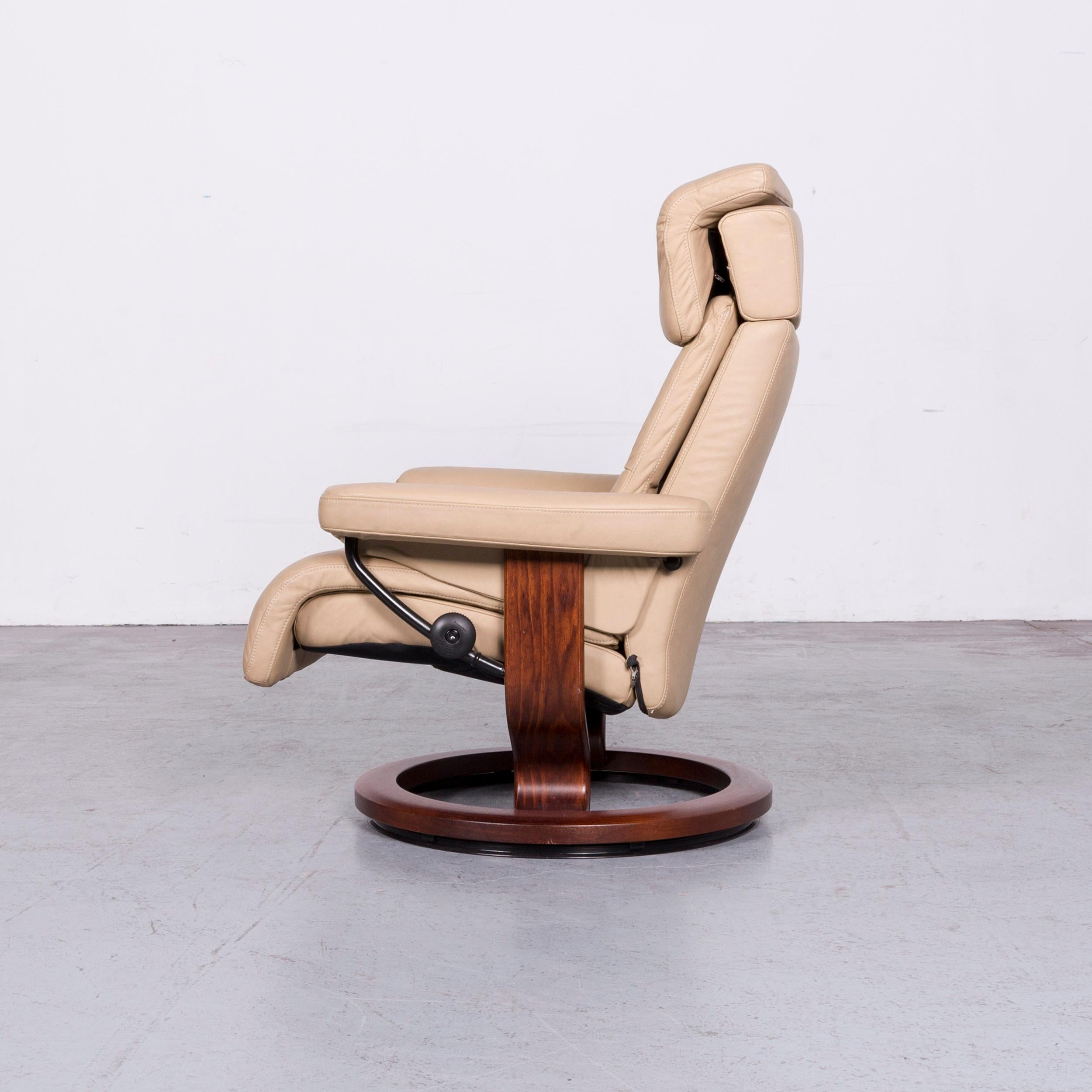 Ekornes Stressless Memphis L Set di poltrone in pelle beige Sedia moderna reclinabile 4