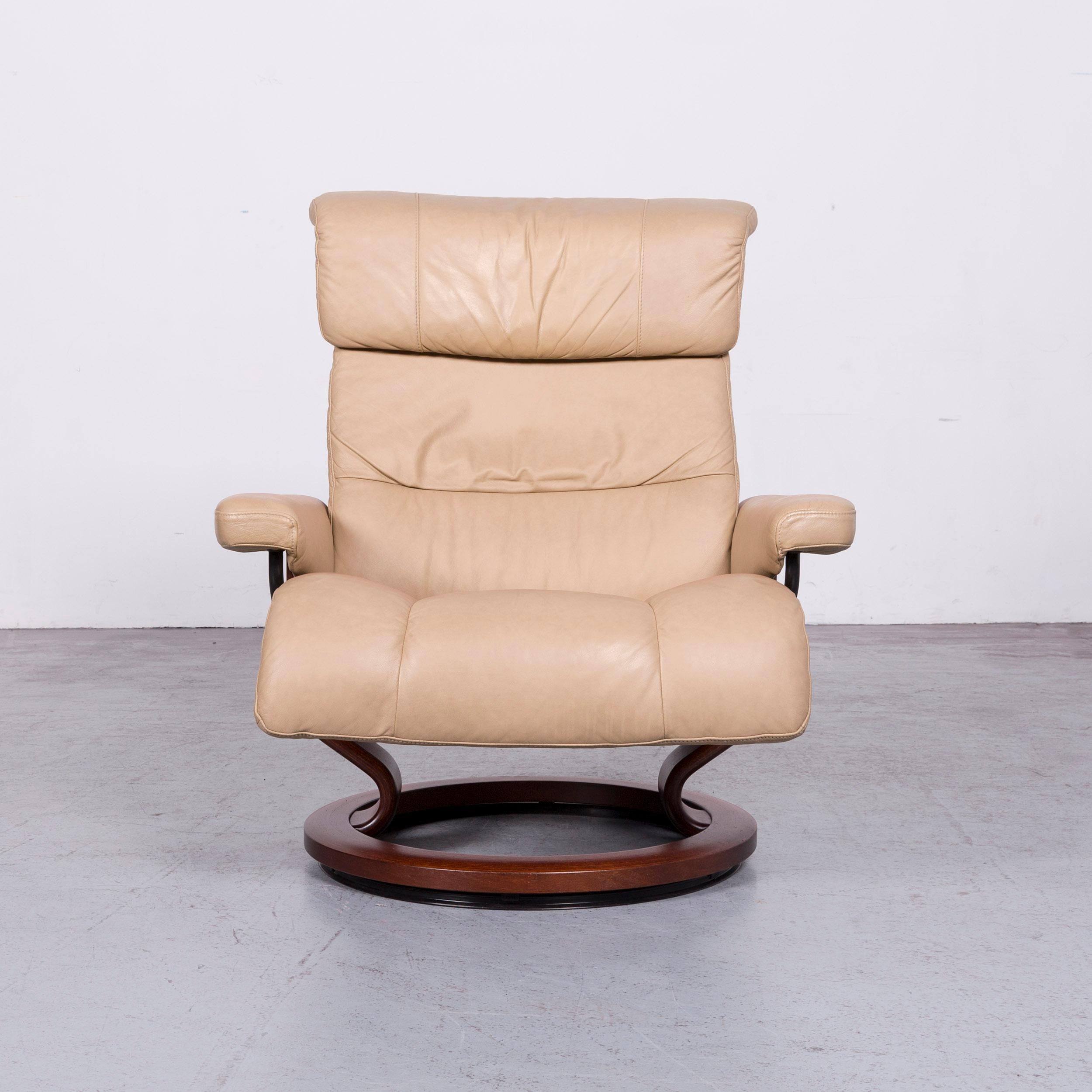 Ekornes Stressless Memphis L Set di poltrone in pelle beige Sedia moderna reclinabile In condizioni buone a Cologne, DE