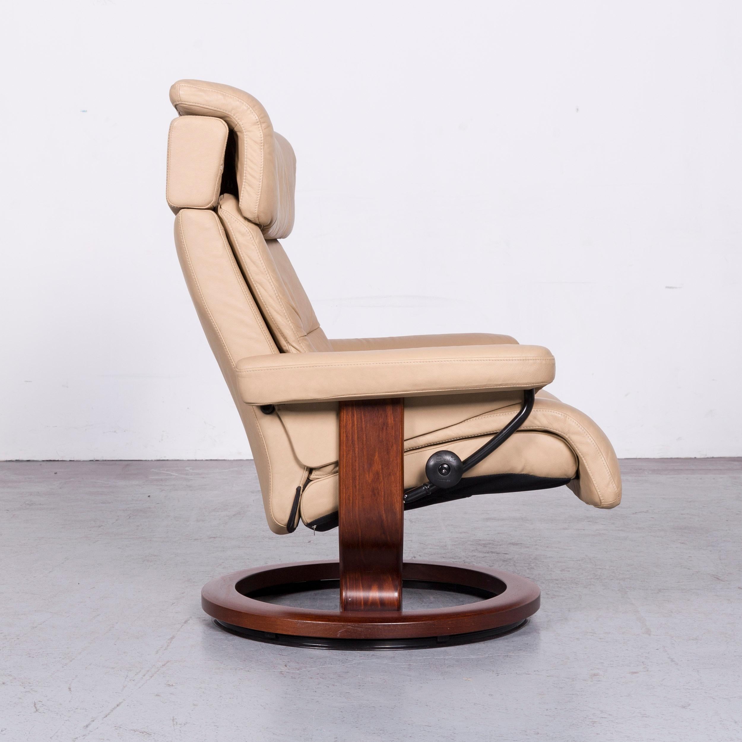 Ekornes Stressless Memphis L Set di poltrone in pelle beige Sedia moderna reclinabile 2