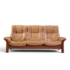 Ekornes Stressless Mid Century Buckingham Leather Reclining Sofa