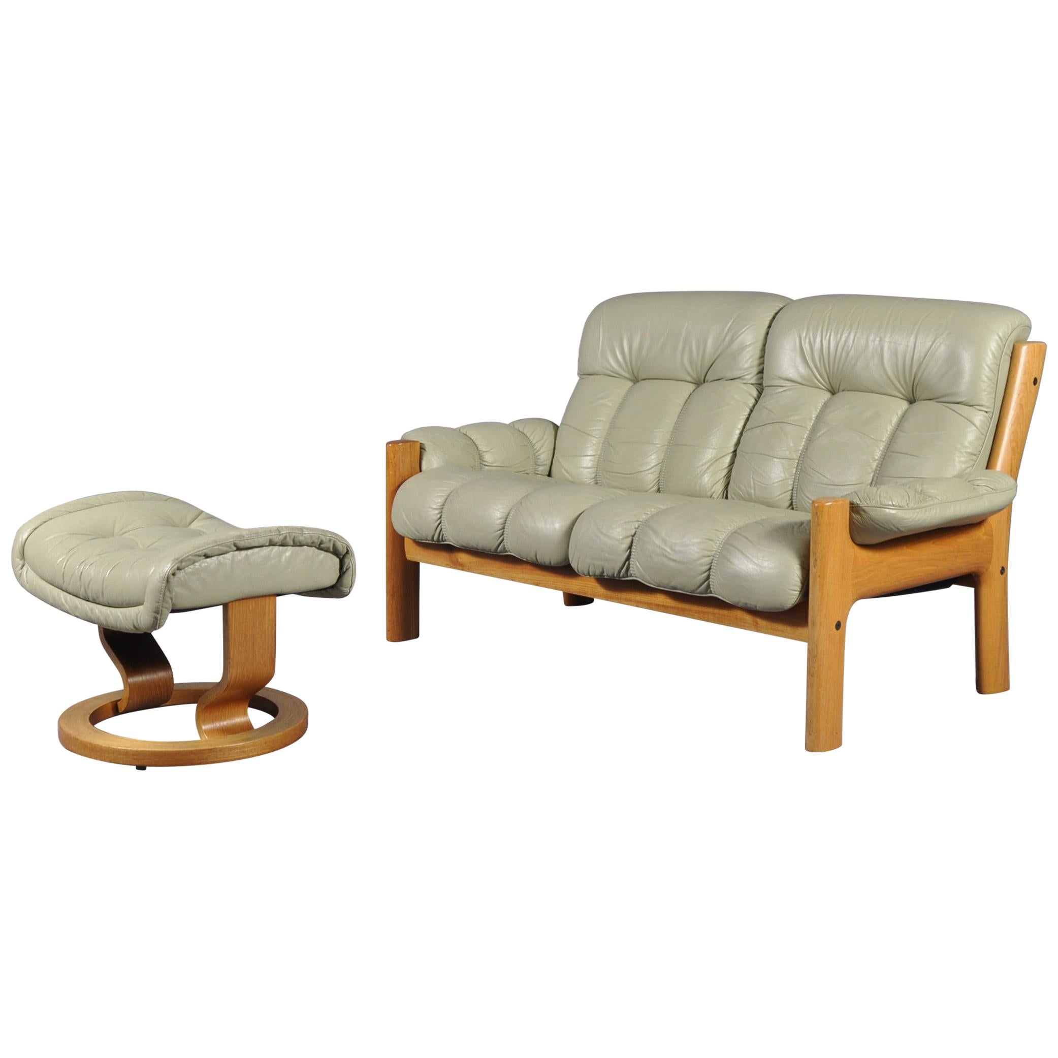 Ekornes Stressless Montana Solid Teak Loveseat Sofa by J.E. Ekornes, Norway For Sale