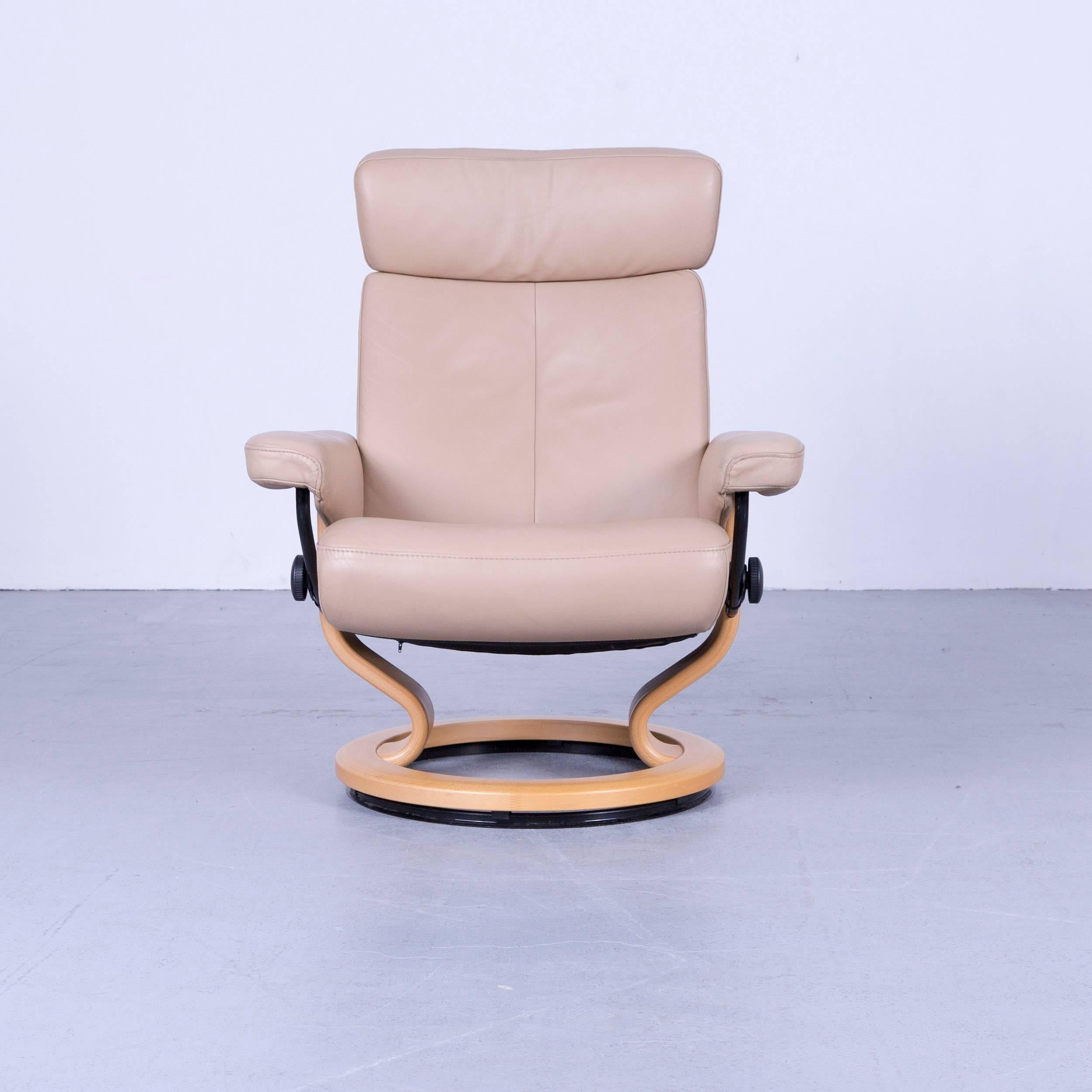 Ekornes Stressless Orion Armchair Beige Leather Modern Recliner Chair Designer In Good Condition For Sale In Cologne, DE