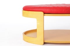 Ekornes Stressless Oval Ottoman Arion 1990er Jahre Buche
