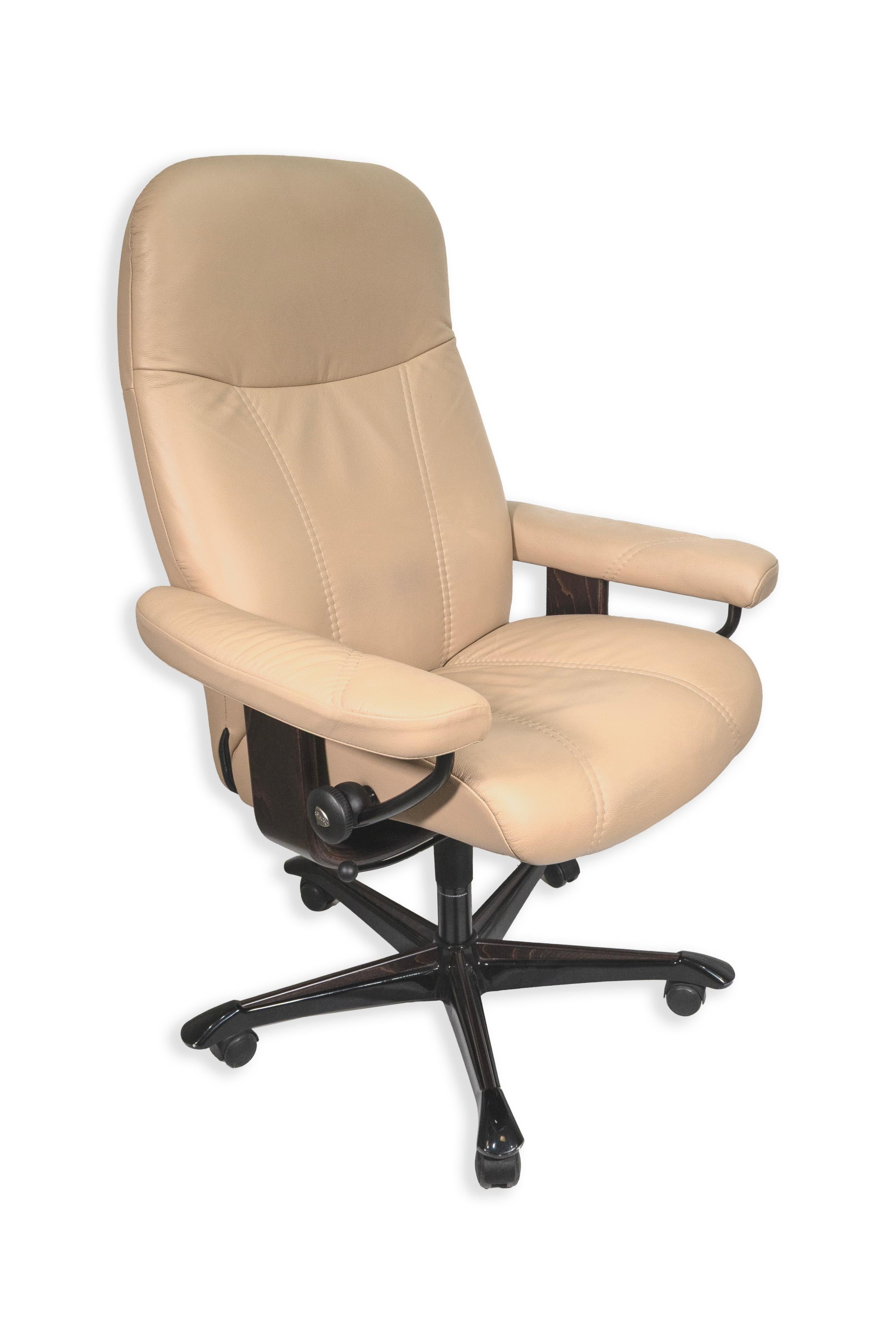 Norvegese Ekornes Stressless Paloma Sedia da ufficio con schienale alto reclinabile in pelle