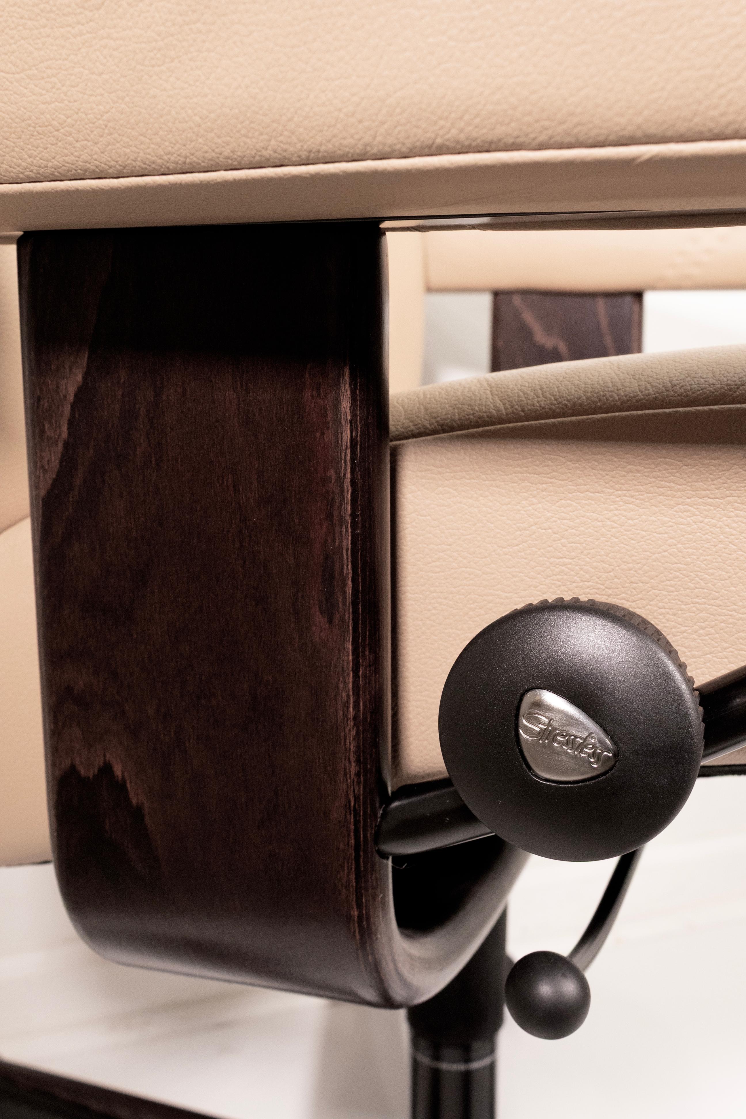 XX secolo Ekornes Stressless Paloma Sedia da ufficio con schienale alto reclinabile in pelle