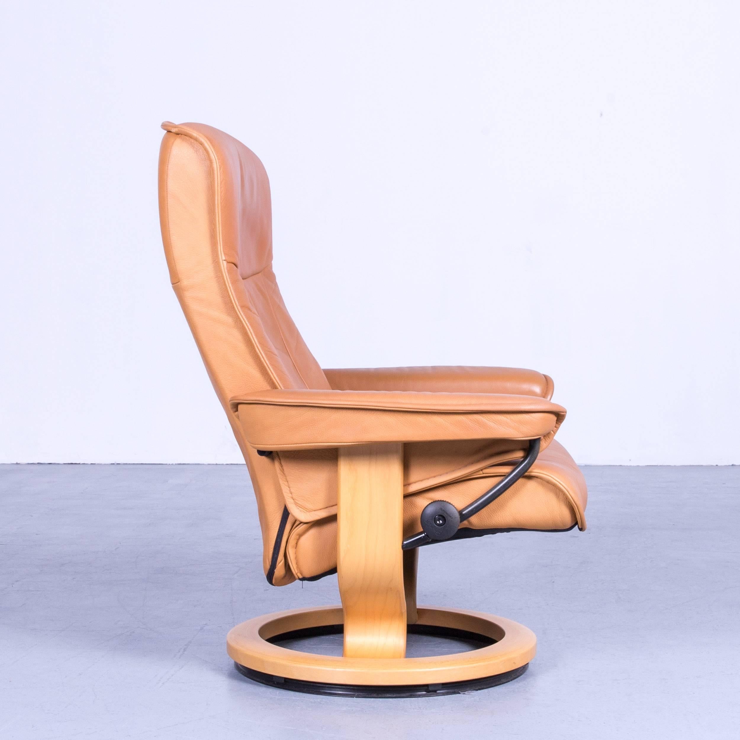 Ekornes Stressless President S Sessel und Fußhocker Set Braunes Leder Liegestuhl (21. Jahrhundert und zeitgenössisch)