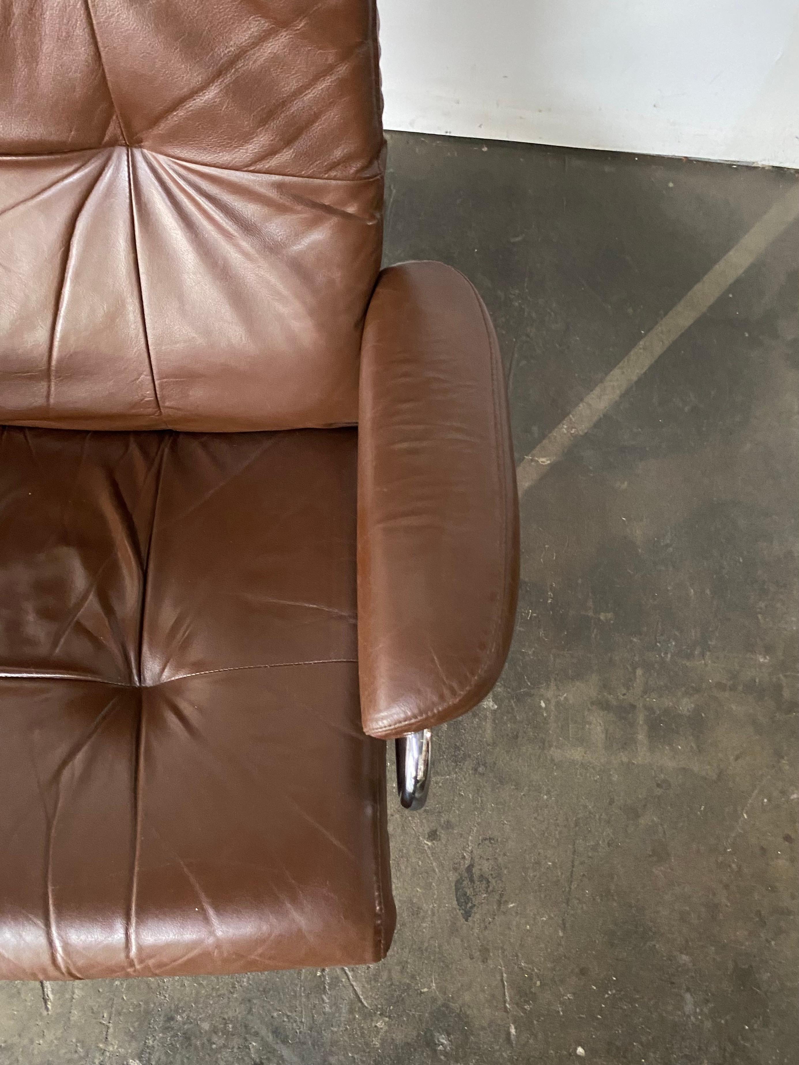 20th Century Ekornes Stressless Reclining Lounge Chair and Ottoman