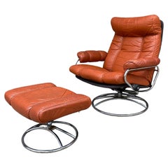 Used Ekornes Stressless Reclining Lounge Chair and Ottoman