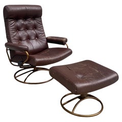 Ekornes Stressless Liegesessel und Ottomane mit Kupfergestell