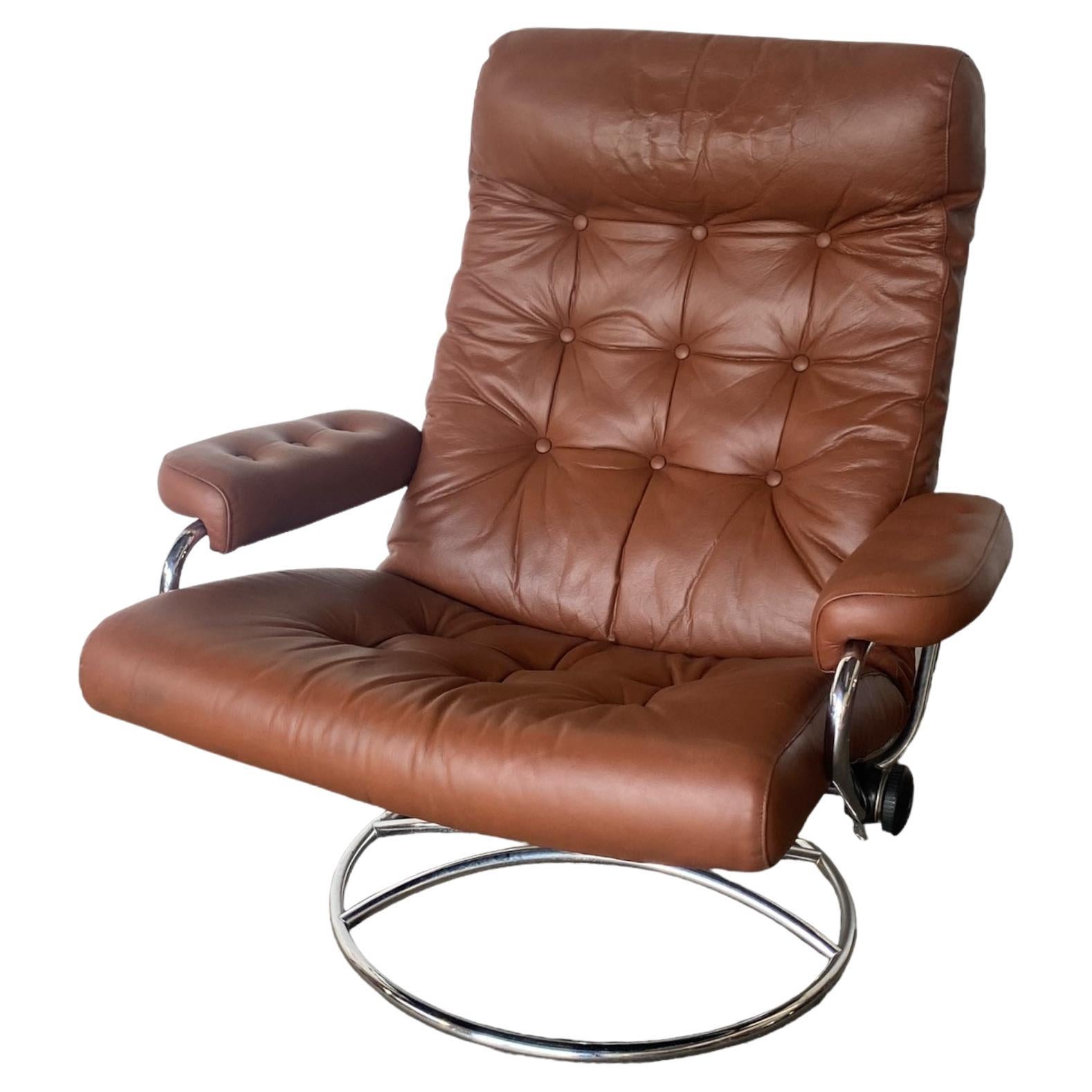 Ekrones "Mayfair" Stressless Lounge Chair with Ottoman at 1stDibs
