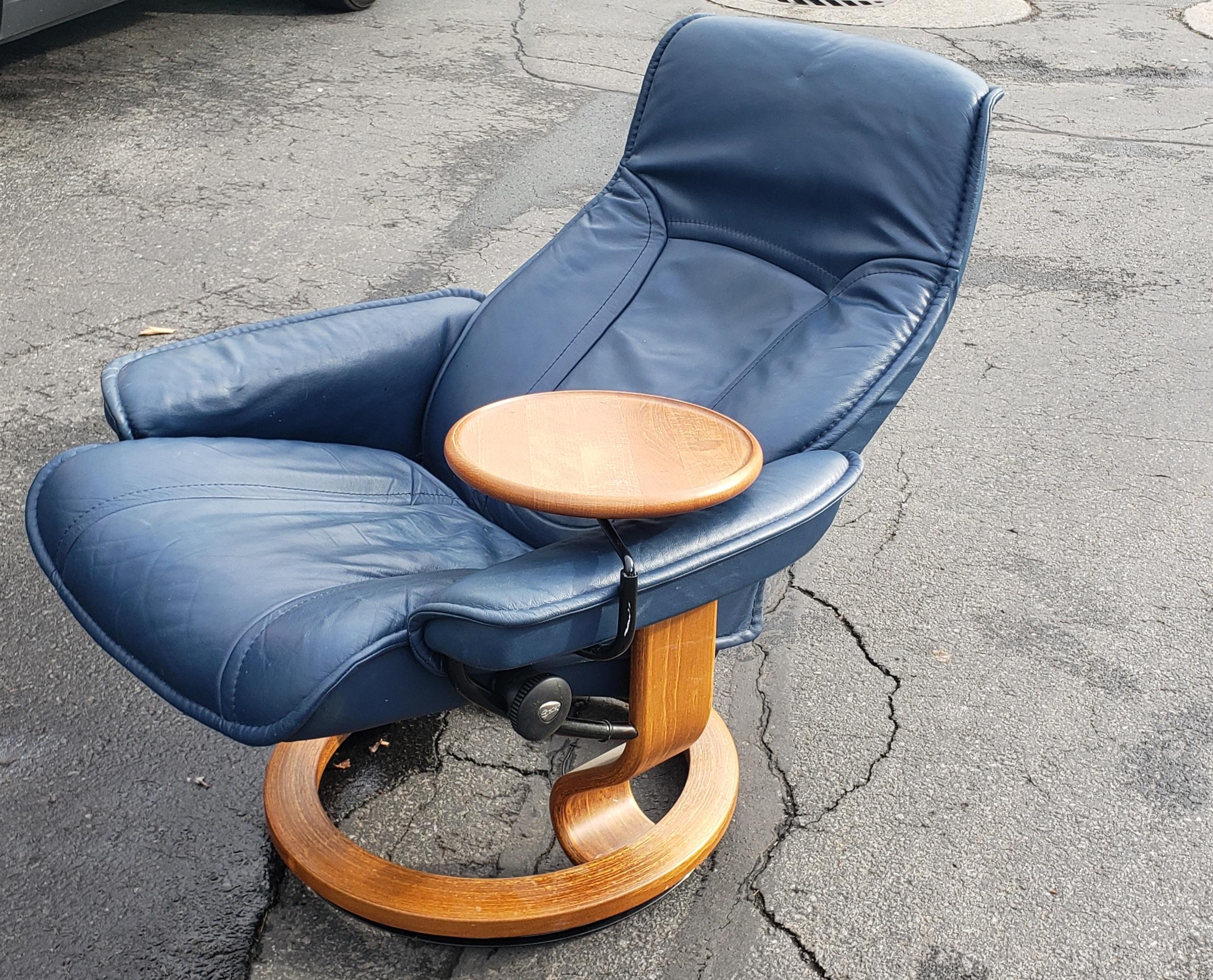 20th Century Ekornes Stressless Reclining Lounge Chair with matching Ottoman and Tray