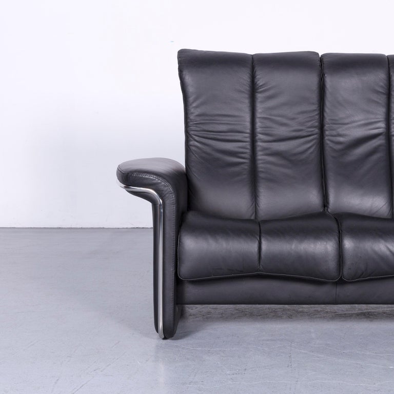 Ekornes Stressless Relax Sofa Armchair Set Black Leather 