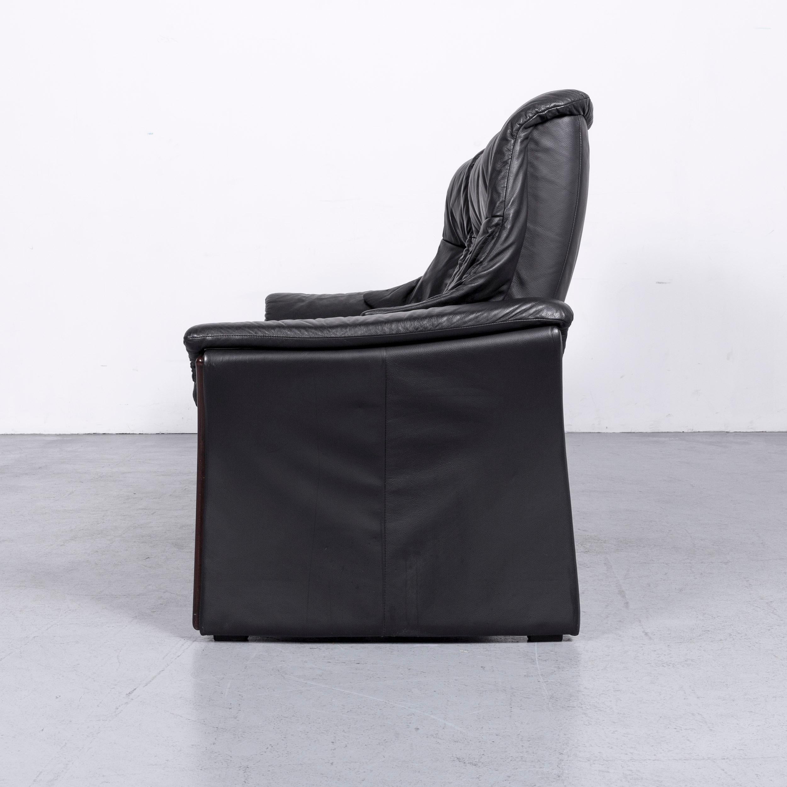 Ekornes Stressless Relax Sofa Black Leather Recliner Three-Seat 1