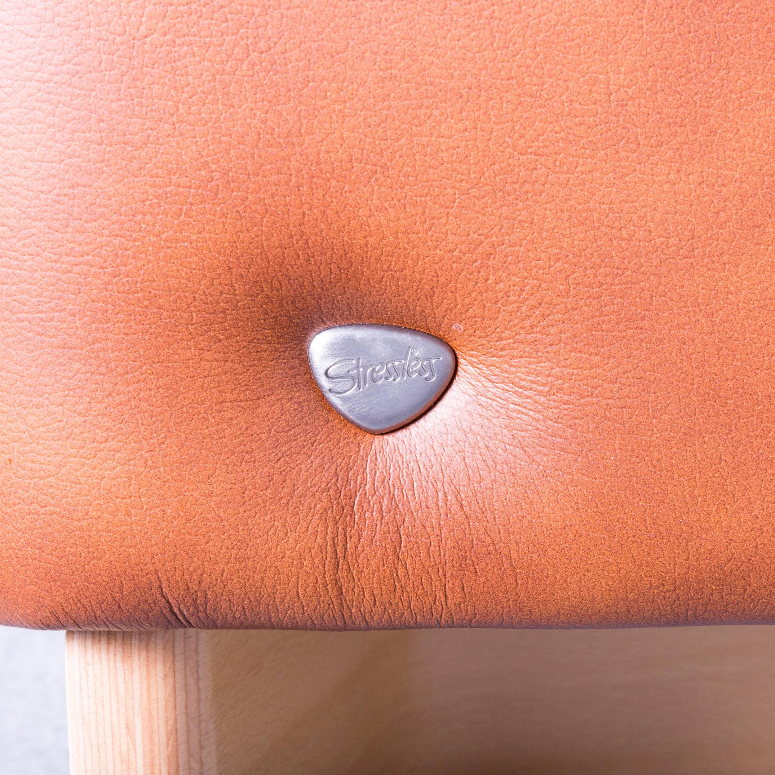 Ekornes Stressless Sofa Brown Leather Three-Seat Recliner 4