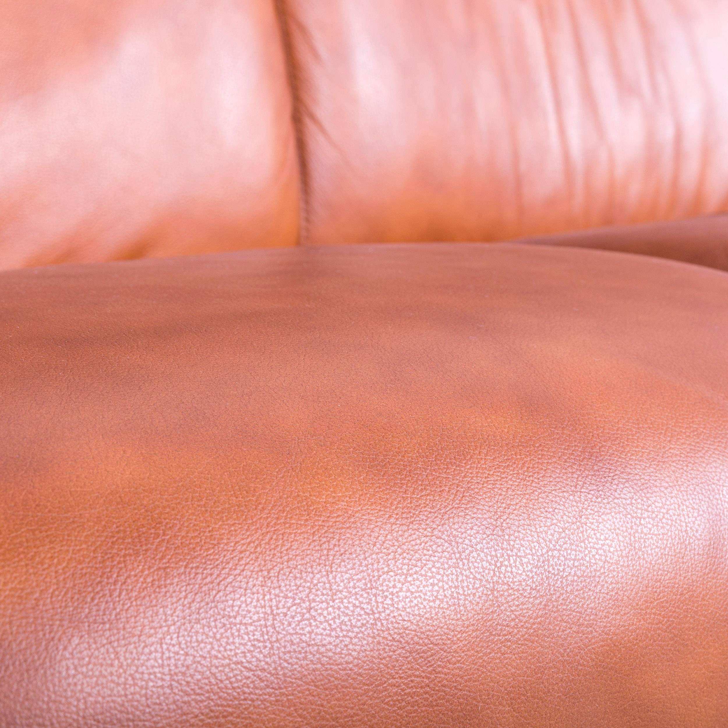 Ekornes Stressless Sofa Brown Leather Three-Seat Recliner 1