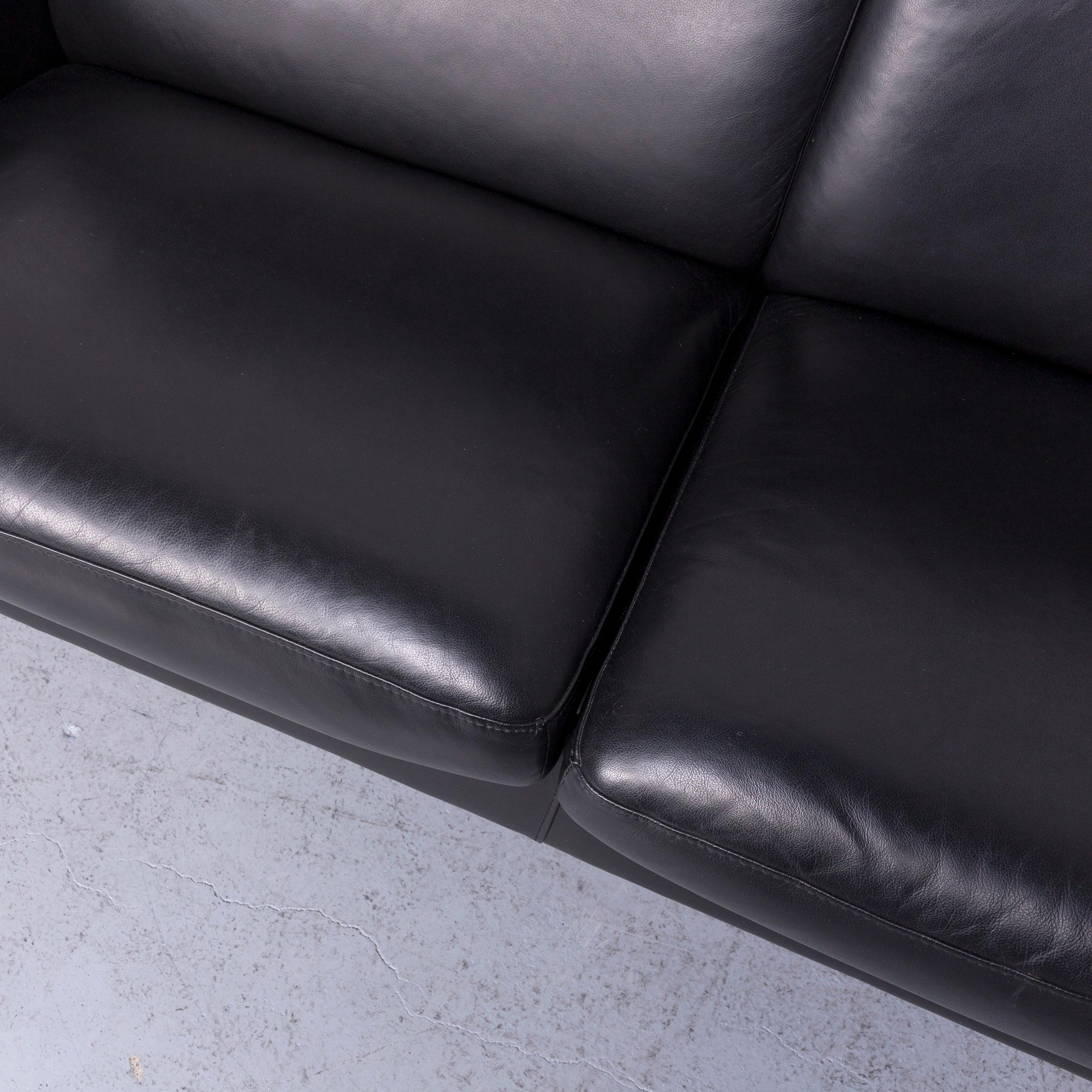 Norwegian Ekornes Stressless Space Leather Sofa Black Recliner For Sale