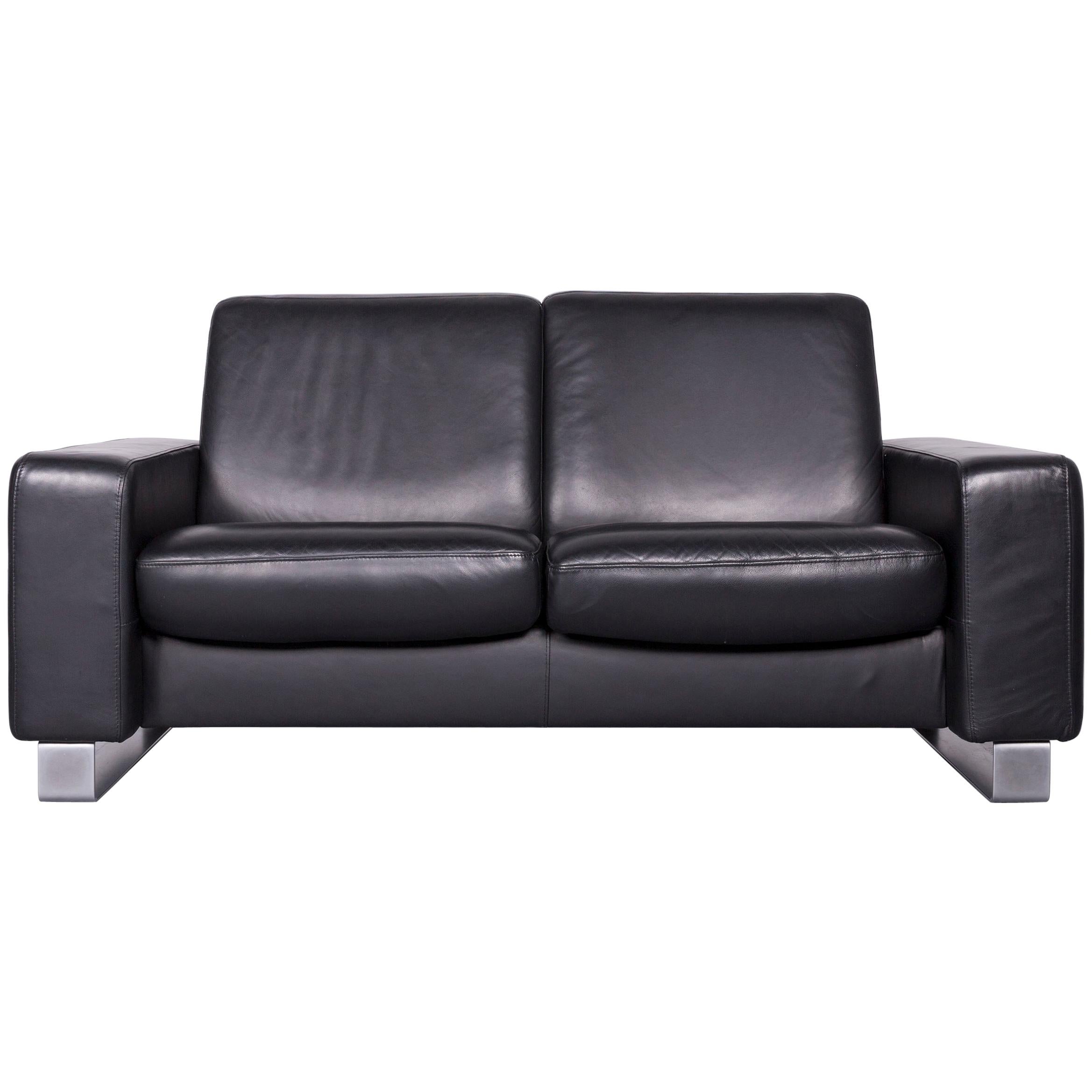 Ekornes Stressless Space Leather Sofa Black Recliner For Sale