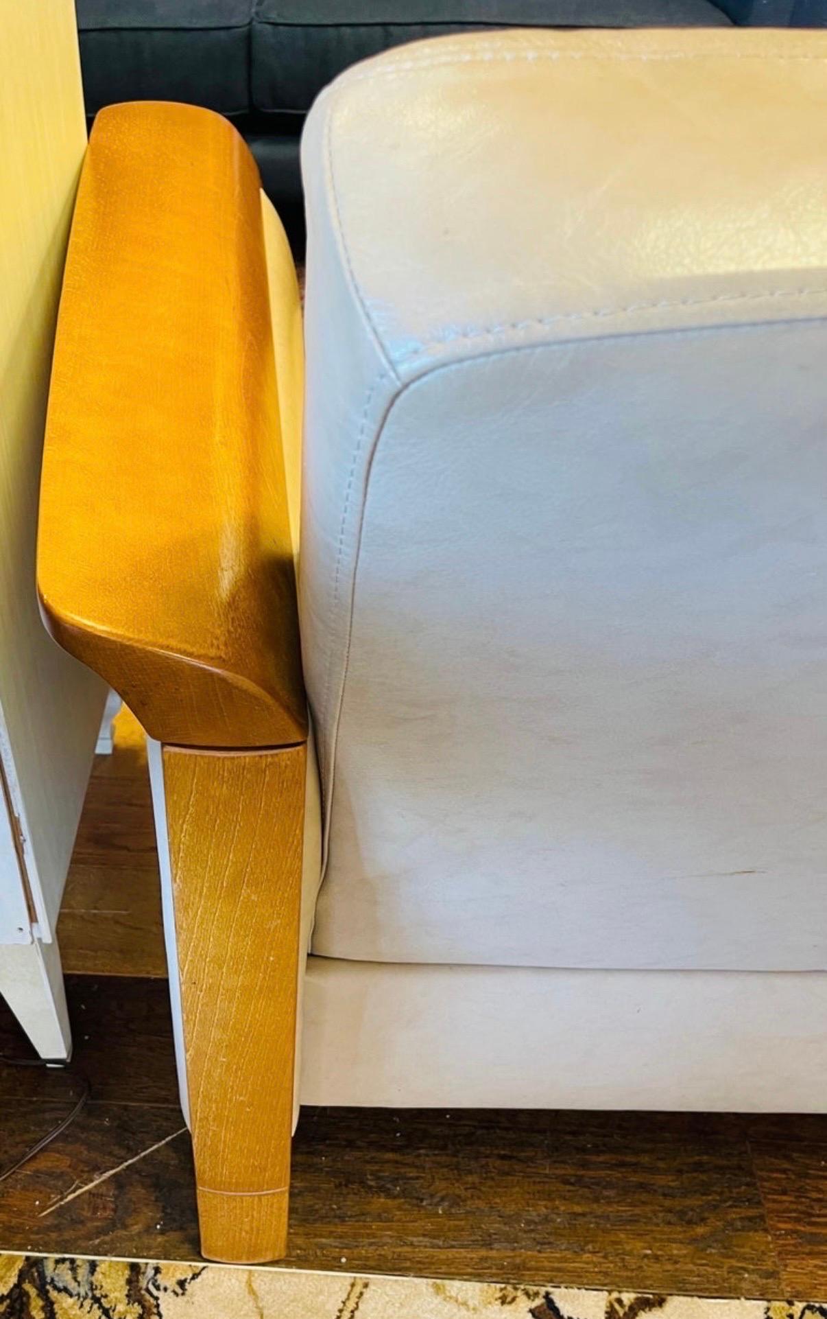 Ekornes Stressless Sofá Oslo de teca y piel Moderno escandinavo Fabricado en Noruega Cuero en venta
