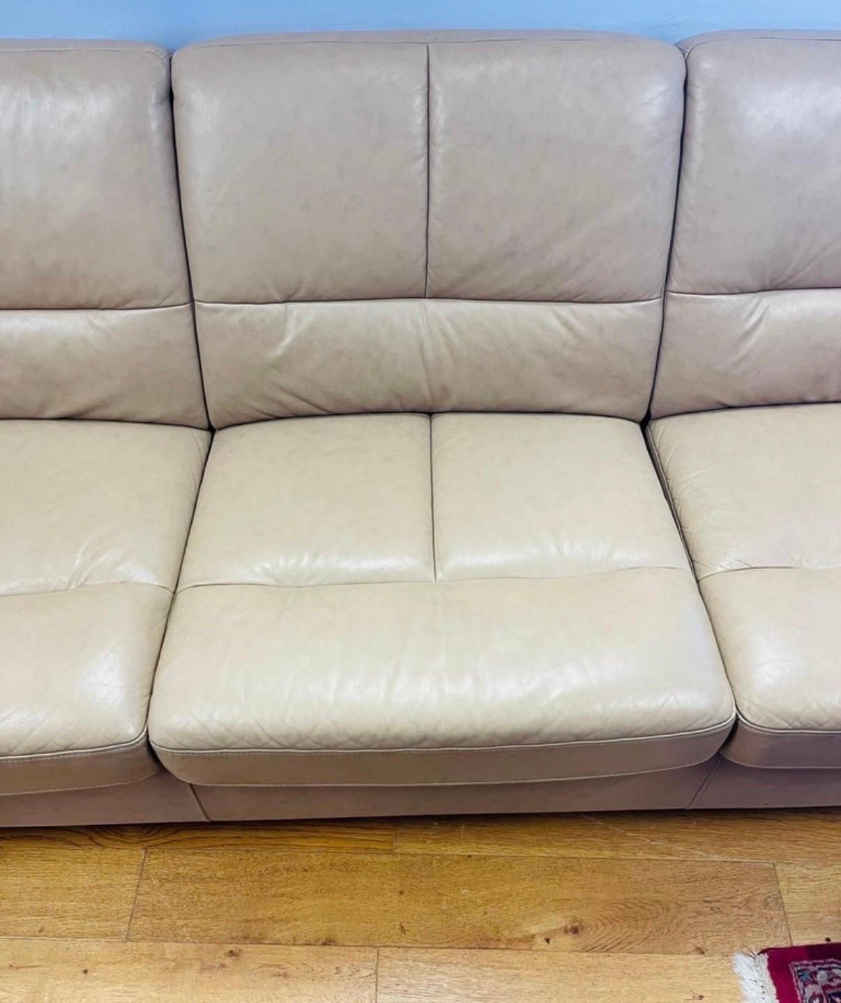 Ekornes Stressless Sofá Oslo de teca y piel Moderno escandinavo Fabricado en Noruega en venta 2